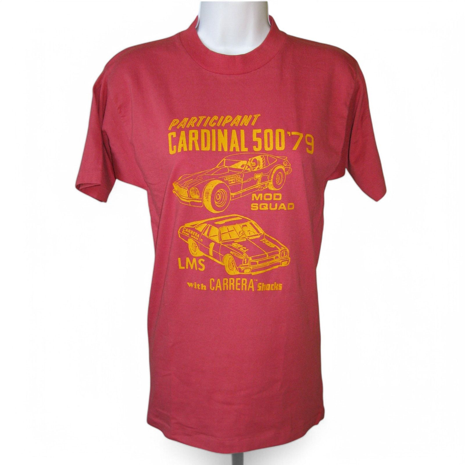 Vintage 1970s Cardinal 500 Racing T Shirt Auto Race Carrera Shocks Size US XS / EU 42 / 0 - 1 Thumbnail