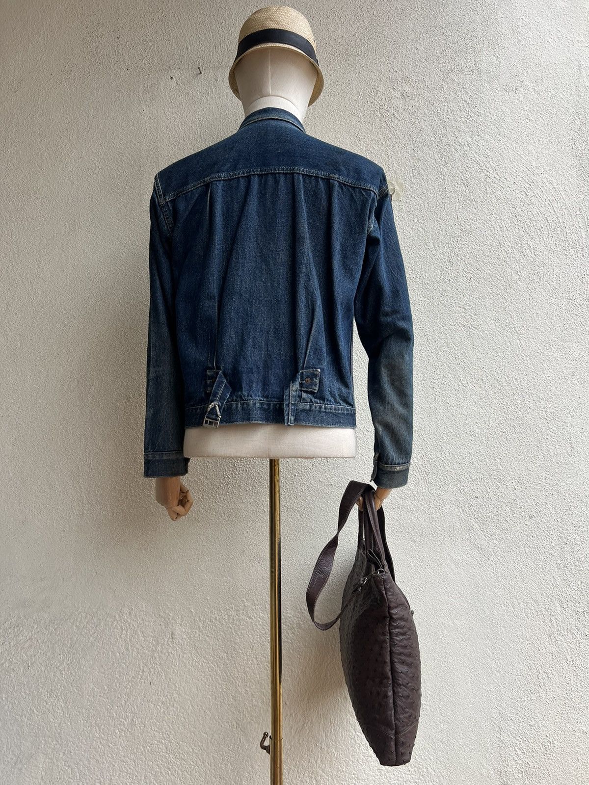 Leather Vintage Ostrich Leather 2 Way Bag AKI Leather Work Japan Size ONE SIZE - 10 Thumbnail