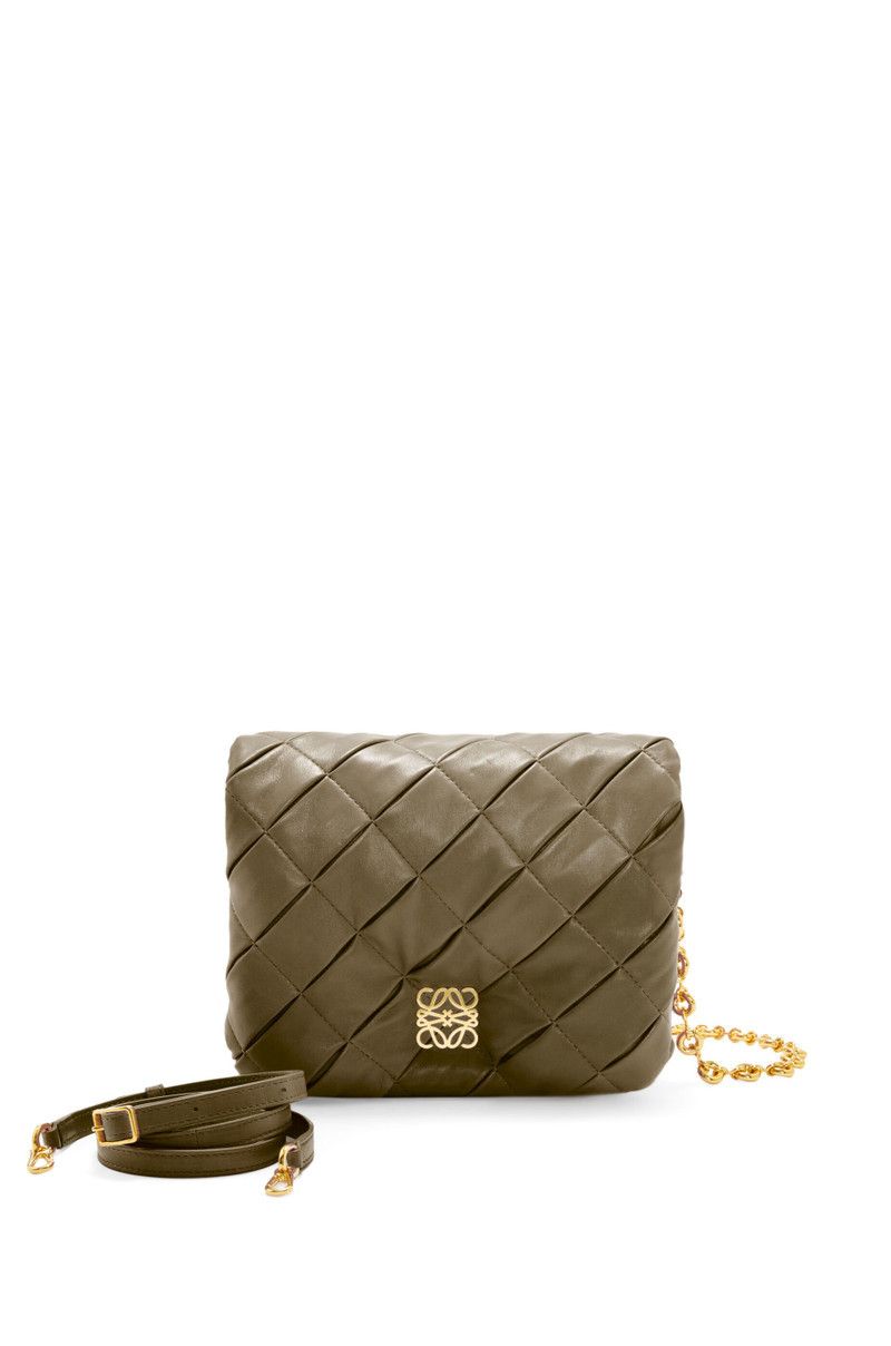 Loewe o1in1g0426 Size: OS/ Goya Puffer Bag in Dark Khaki Green Size ONE SIZE - 1 Thumbnail