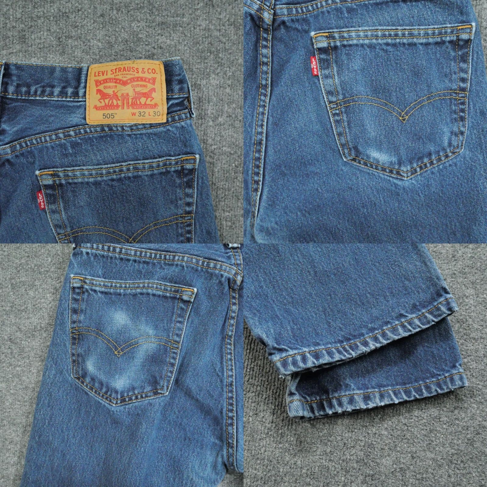 Levi's Levi's 505 Jeans Mens 32x30 Blue Denim Regular Fit Straight Leg Pants Size US 32 / EU 48 - 9 Thumbnail