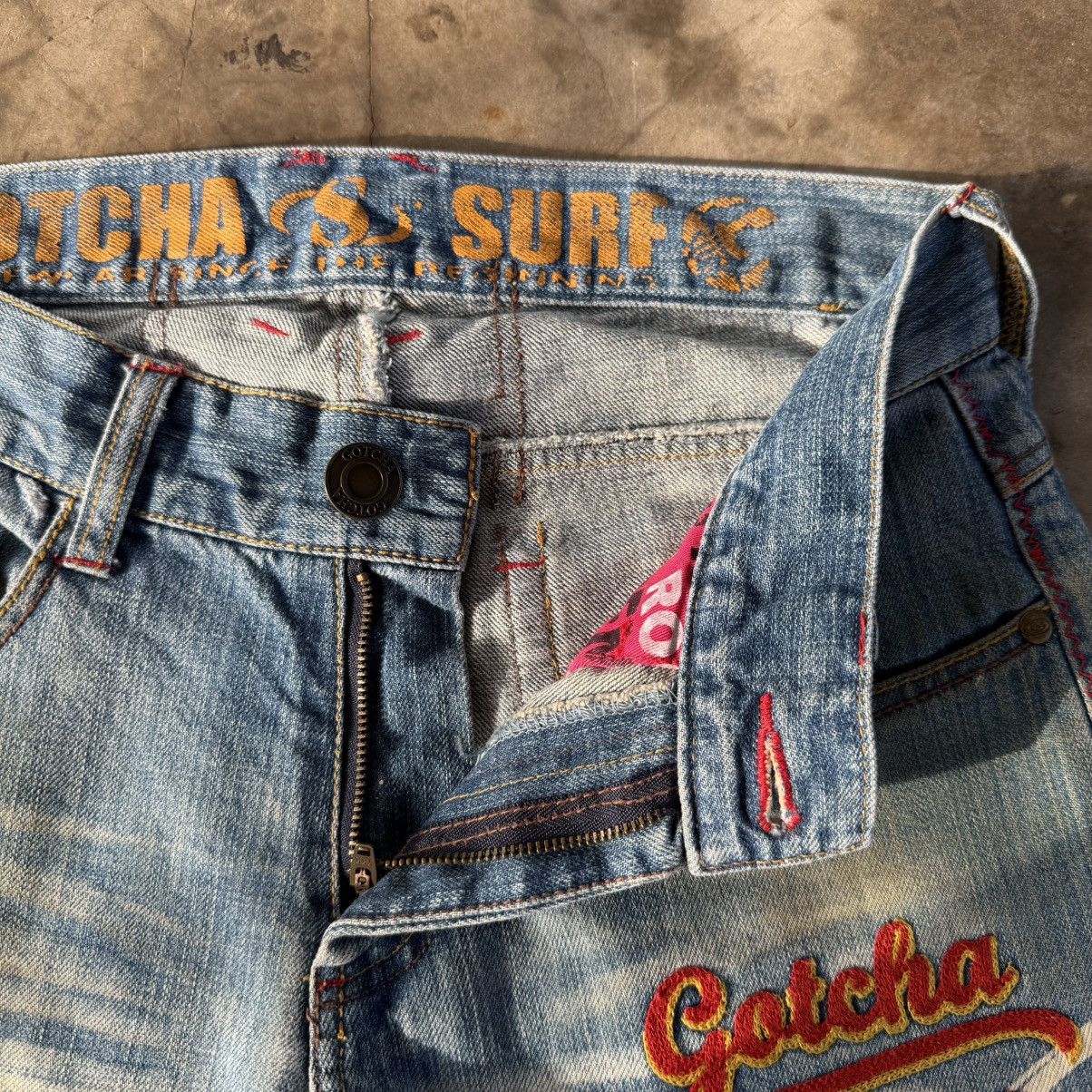 Gotcha W32x30 Vintage Gotcha Embroire Spell Out Denim Jean Size US 32 / EU 48 - 8 Thumbnail