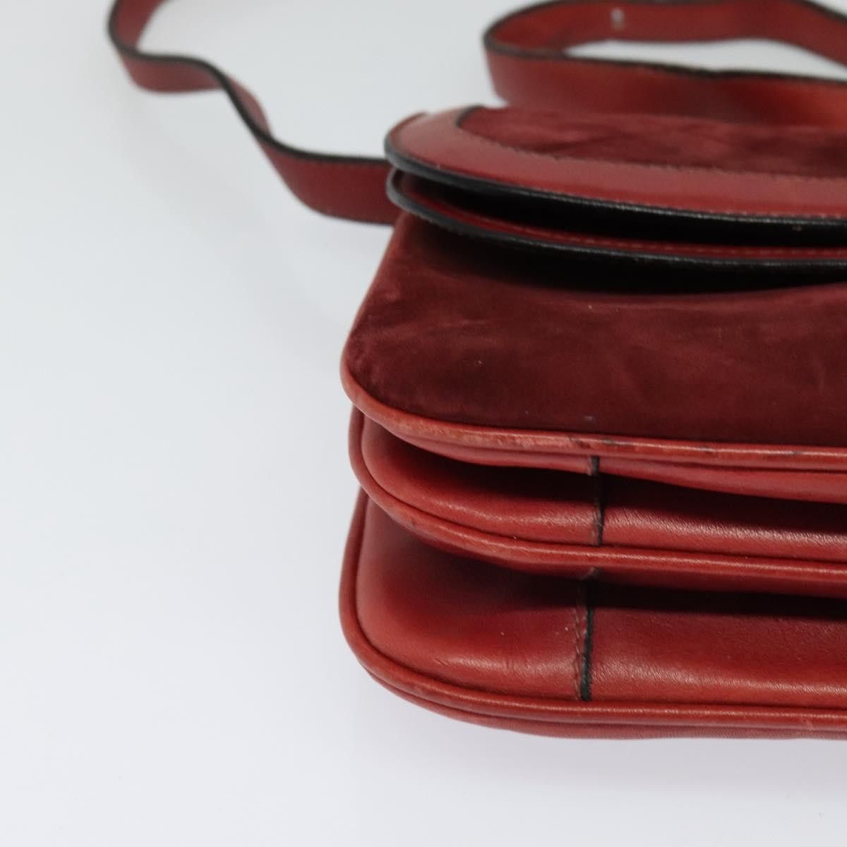 Gucci GUCCI Shoulder Bag Suede Vintage Red Gold Size ONE SIZE - 10 Thumbnail