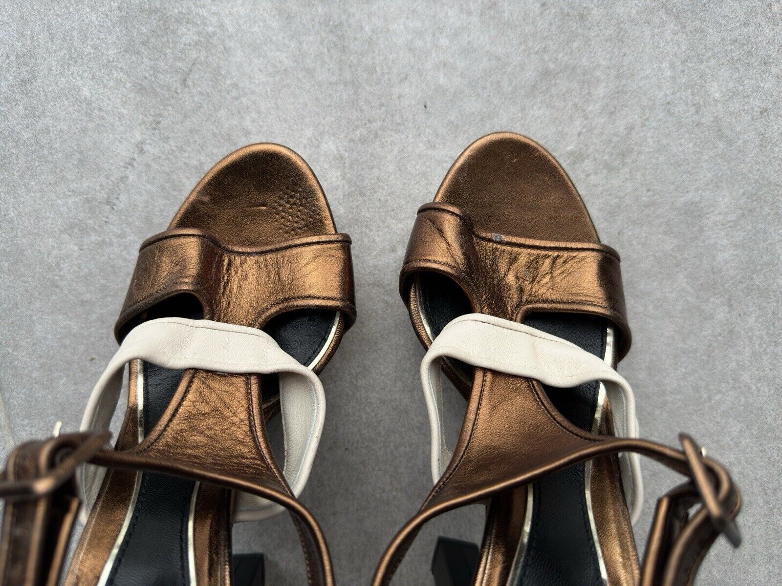 Gucci Gucci Hight Heel Gold Leather Platform Sandals Size 41 Size US 11 / IT 41 - 3 Thumbnail