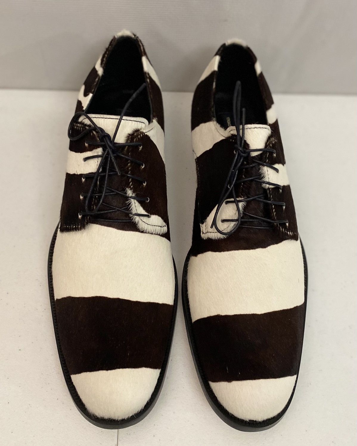 Dsquared2 Dsquared2 🇮🇹 Brown/White Pony Hair Zebra Striped Derby 10 NEW Size US 10 / EU 43 - 3 Thumbnail