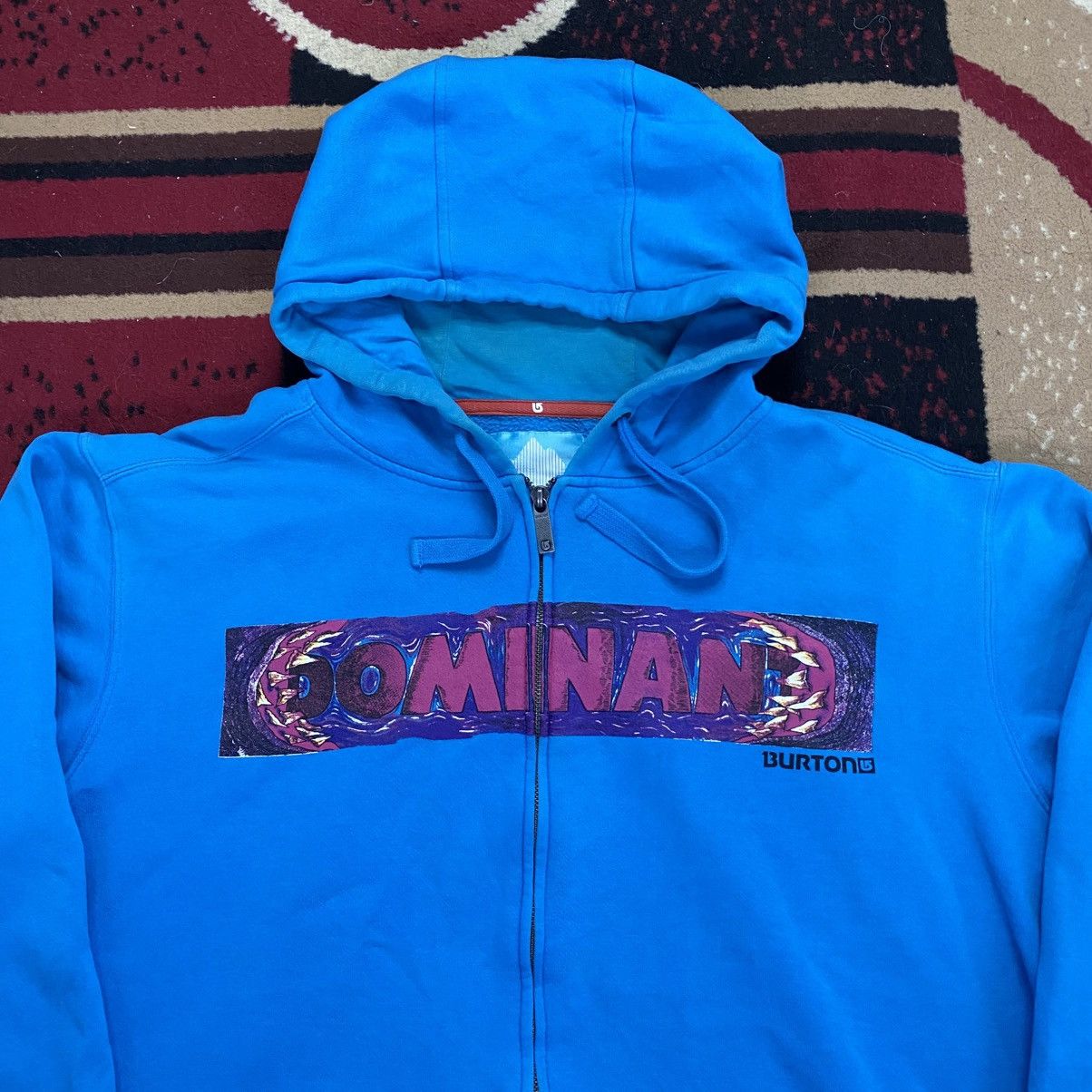 Burton Y2K Style Burton Dominan Aqua Blue Hoodie Size US XL / EU 56 / 4 - 2 Thumbnail