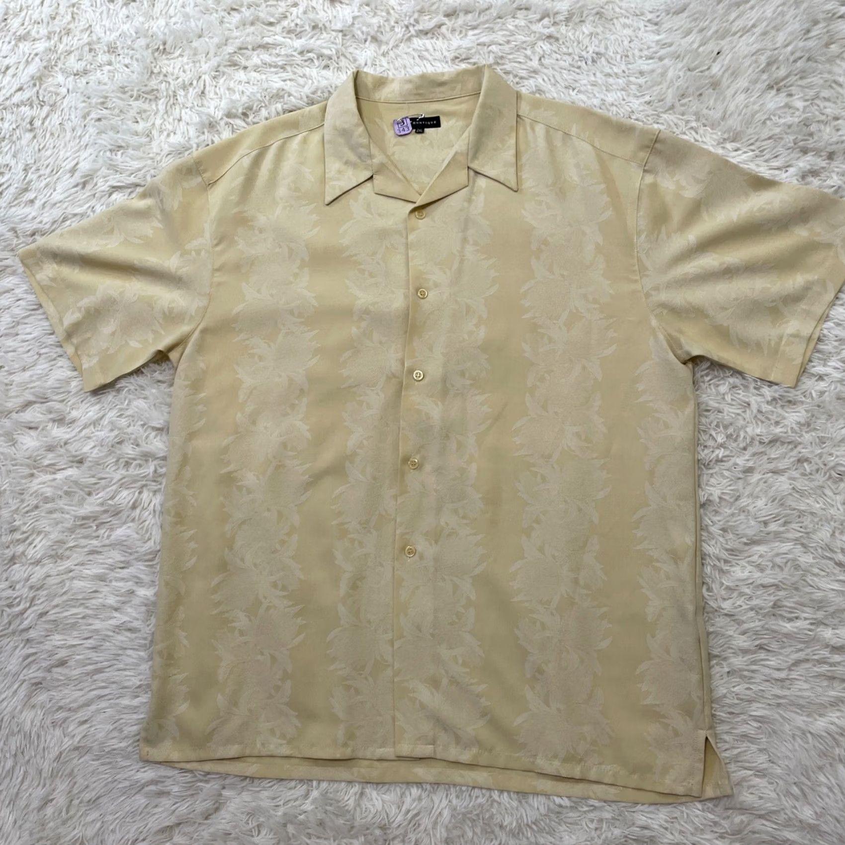 Vintage VINTAGE Montique Hawaiian Shirt Men 2XL Relax Floral Stripe Yellow Regency Aloha XXL Shirt Size US XXL / EU 58 / 5 - 3 Thumbnail