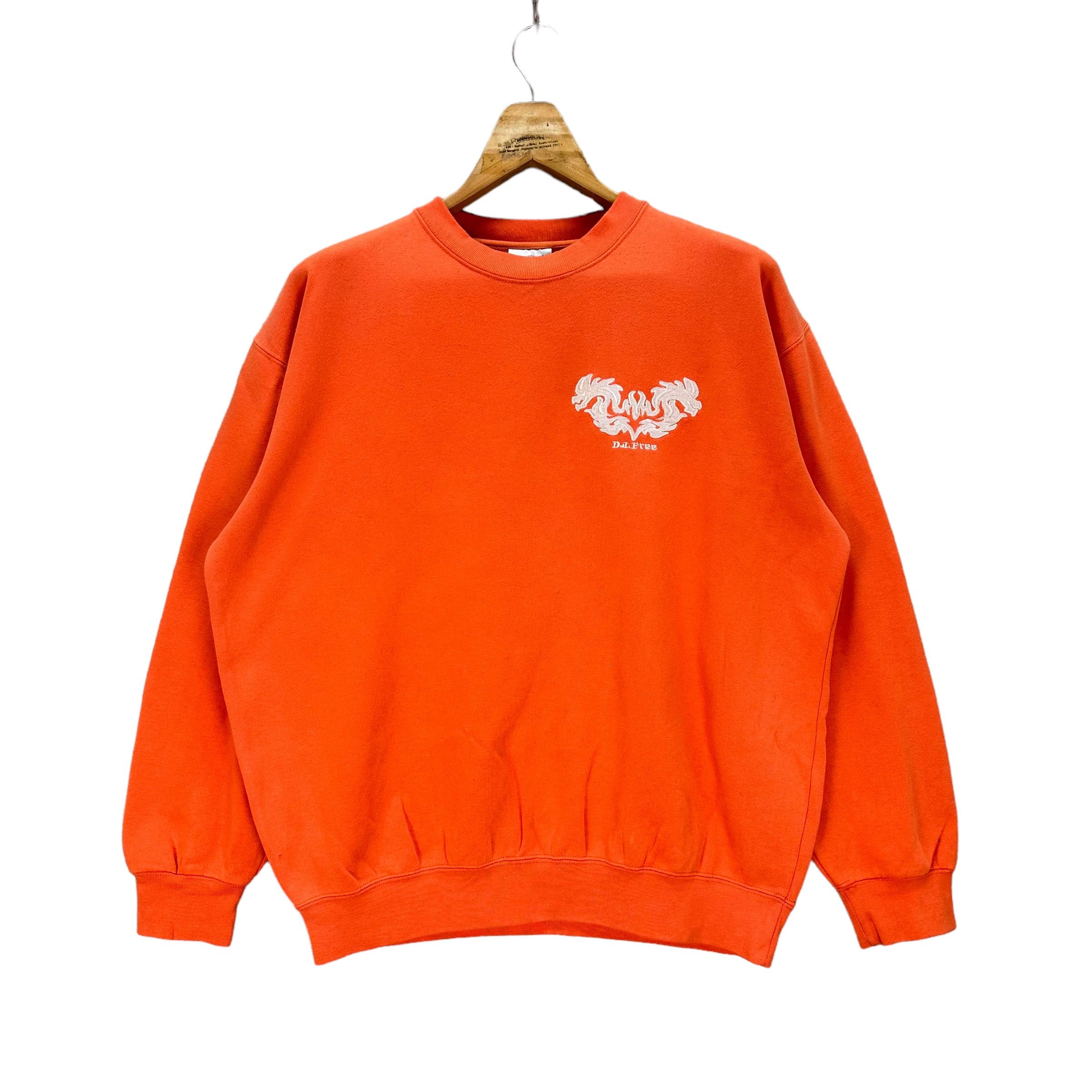 Japanese Brand DJ FREE EMBROIDERY BIG LOGO ORANGE SWEATSHIRT #8700-021 Size US L / EU 52-54 / 3 - 3 Thumbnail