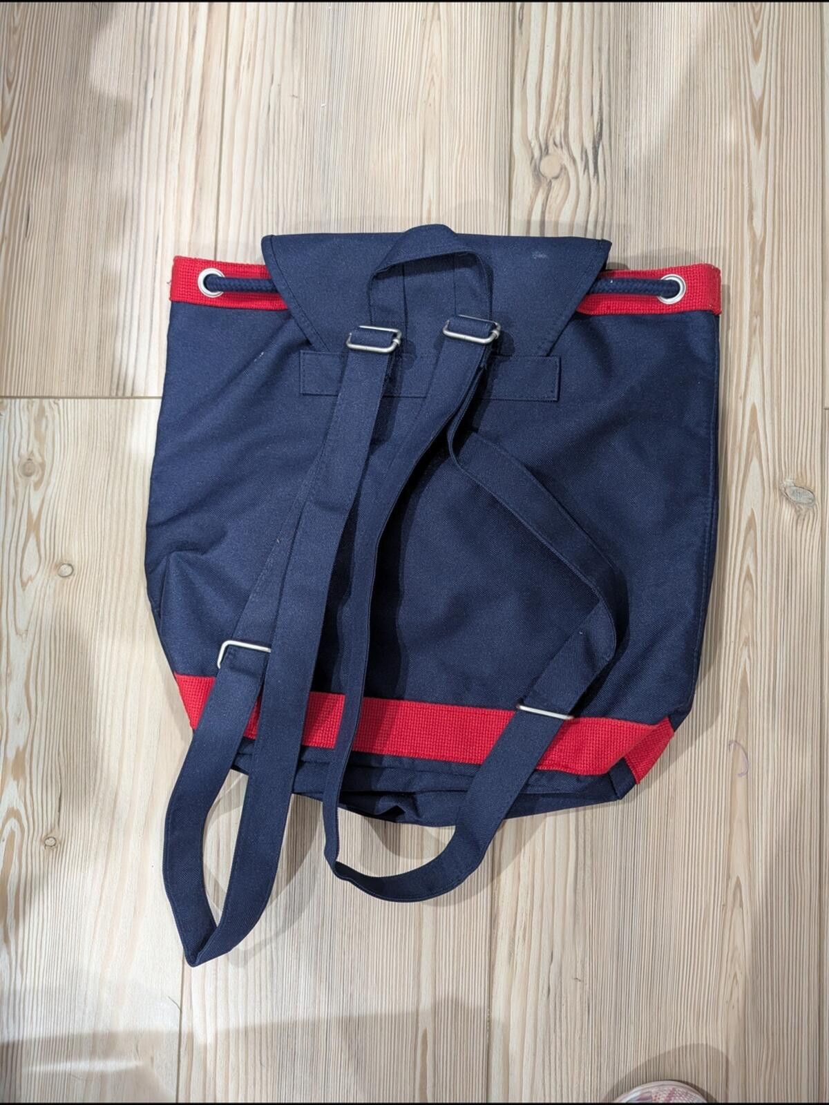 Tommy Hilfiger Vintage Tommy Hilfiger Navy Red Canvas Backpack Size ONE SIZE - 3 Thumbnail