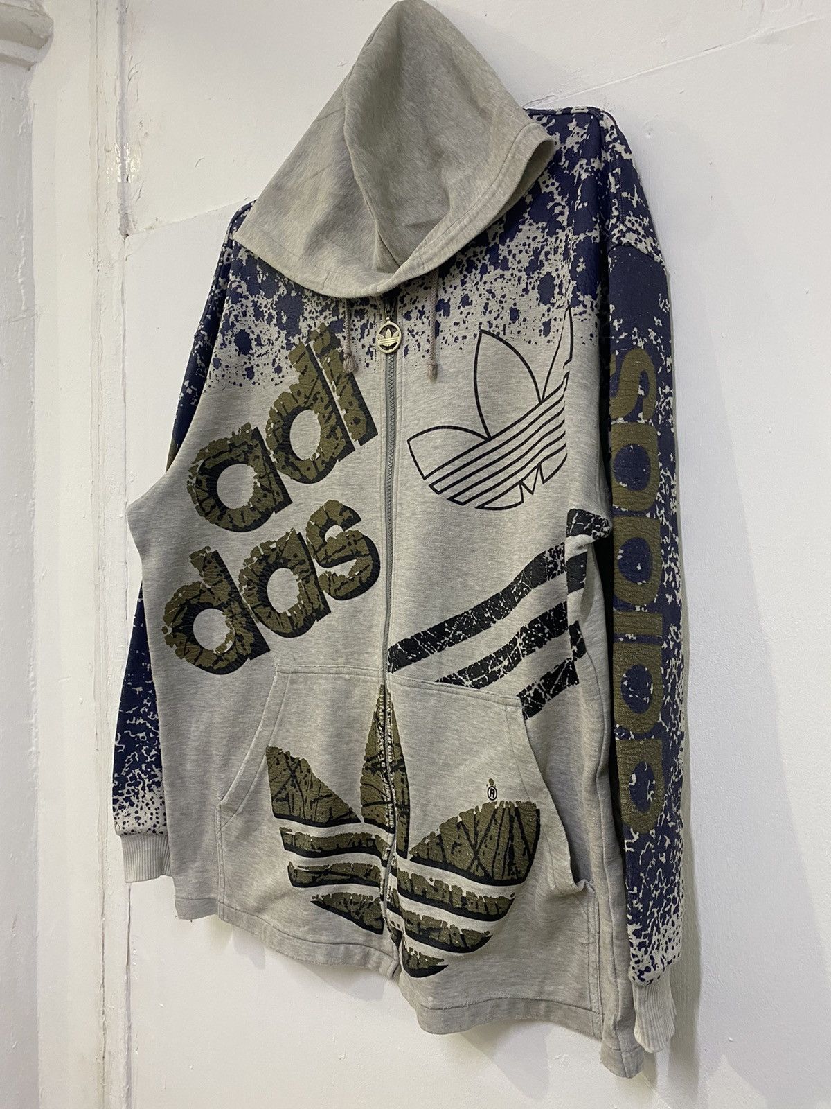 Adidas 💥VINTAGE 90 ADIDAS RUN DMC FULLY PRINTED ZIPPER HOODIE Size US L / EU 52-54 / 3 - 2 Thumbnail