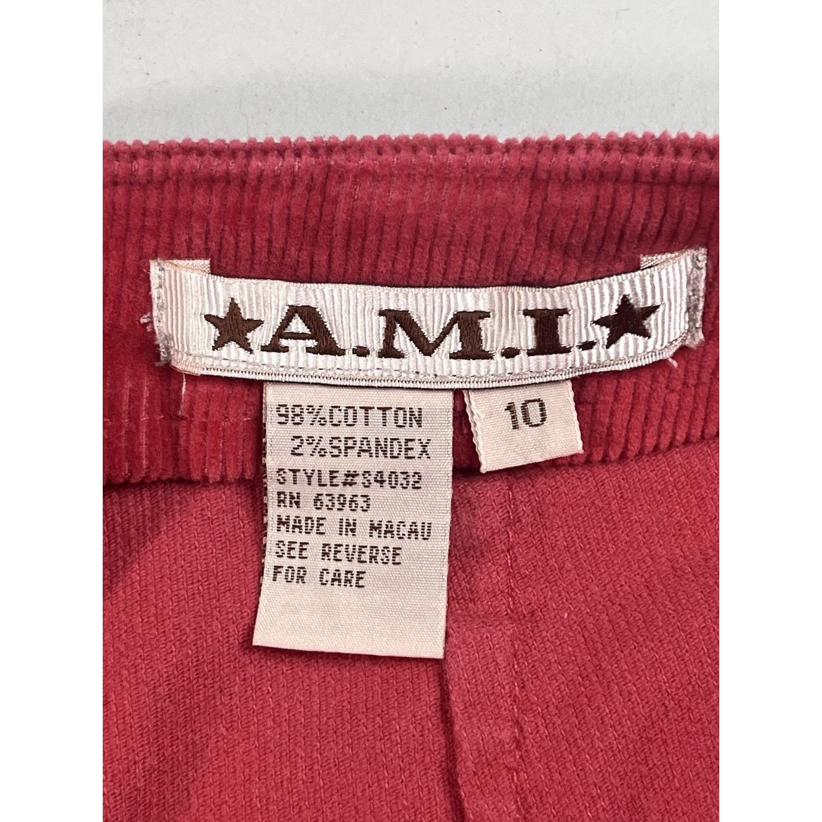 AMI AMI Pant Trousers Red Corduroy Paris Alexandre Mattiussi Hig Size 32" / US 10 / IT 46 - 5 Thumbnail