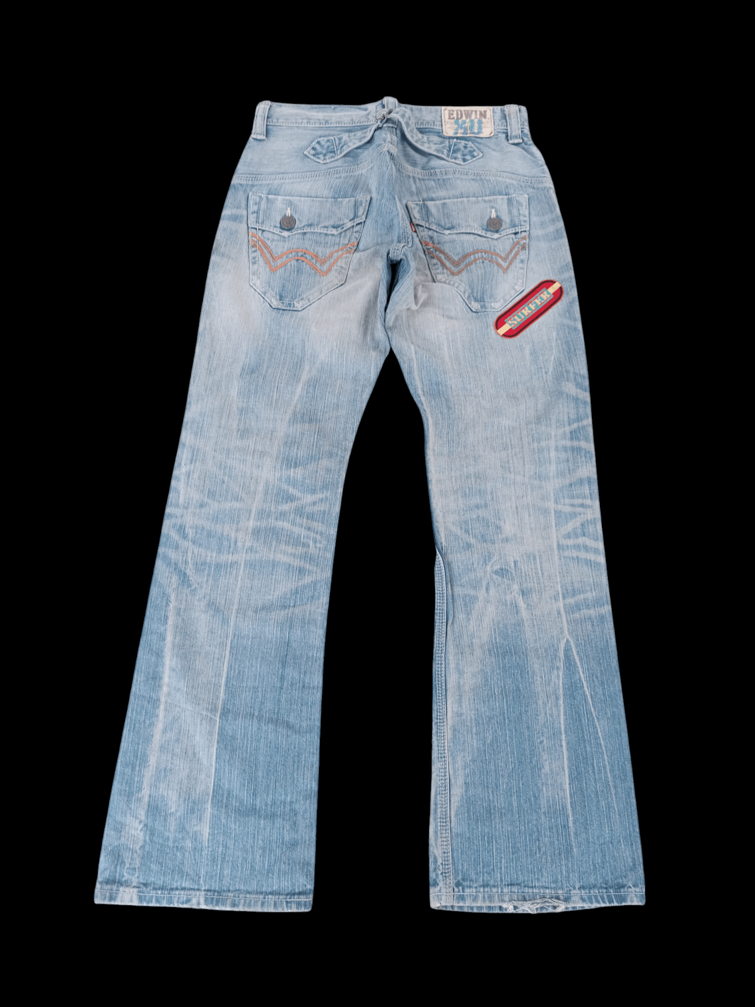 Edwin FLARE EDWIN XVS WHISKERS FADED & RUSTY BUCKLE BACK DENIM Size US 31 - 12 Thumbnail