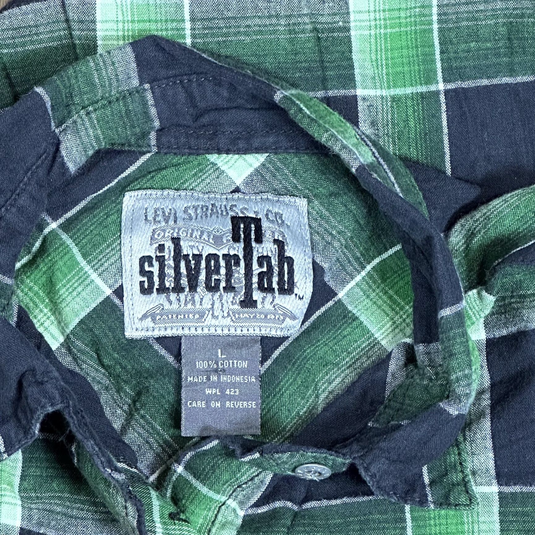 Levi's Levi's Shirt Button-Up Long Sleeve Cotton Plaid Green Blue L Men Size US L / EU 52-54 / 3 - 4 Thumbnail