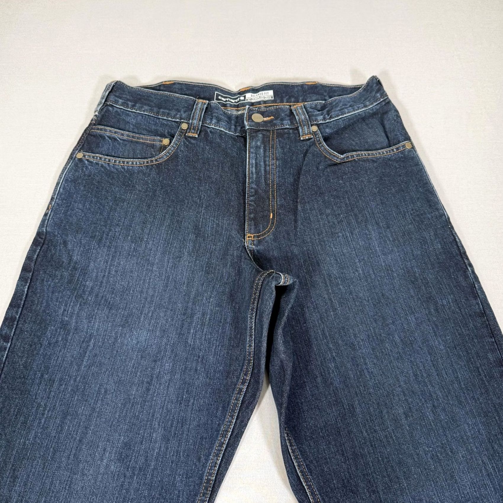 Carhartt Carhartt Jeans Mens 32x34 Blue Relaxed Straight Denim Pants Cotton Work New Size US 32 / EU 48 - 2 Thumbnail