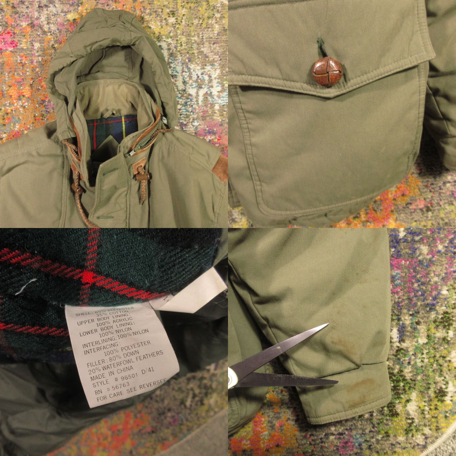 Vintage VINTAGE Heavy Down Parka Jacket Mens L Green Hooded Field Master Thick & Warm Size US L / EU 52-54 / 3 - 8 Thumbnail