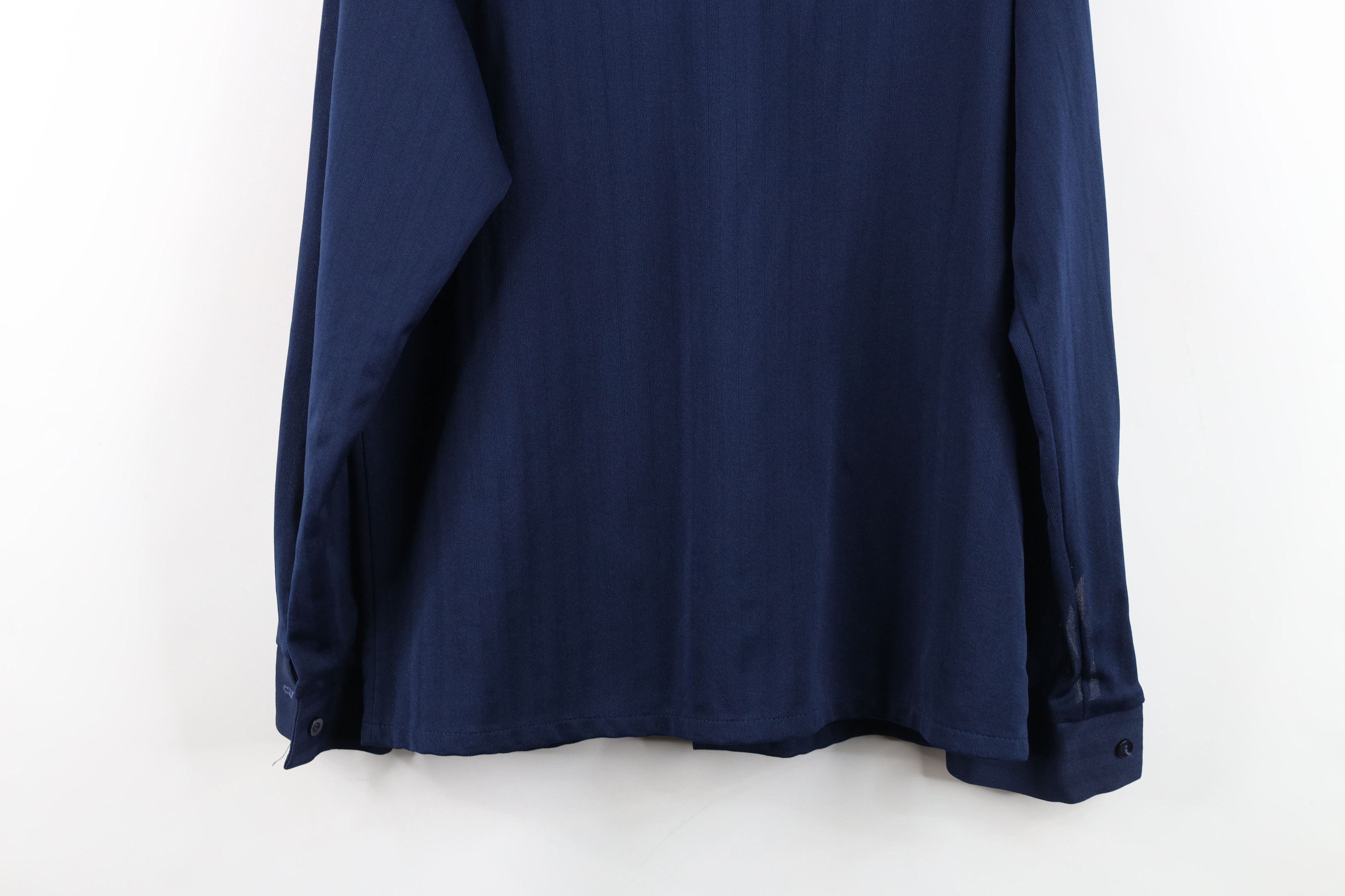 Vintage Vintage 70s Streetwear Knit Collared Button Shirt Navy Blue Size US M / EU 48-50 / 2 - 14 Thumbnail