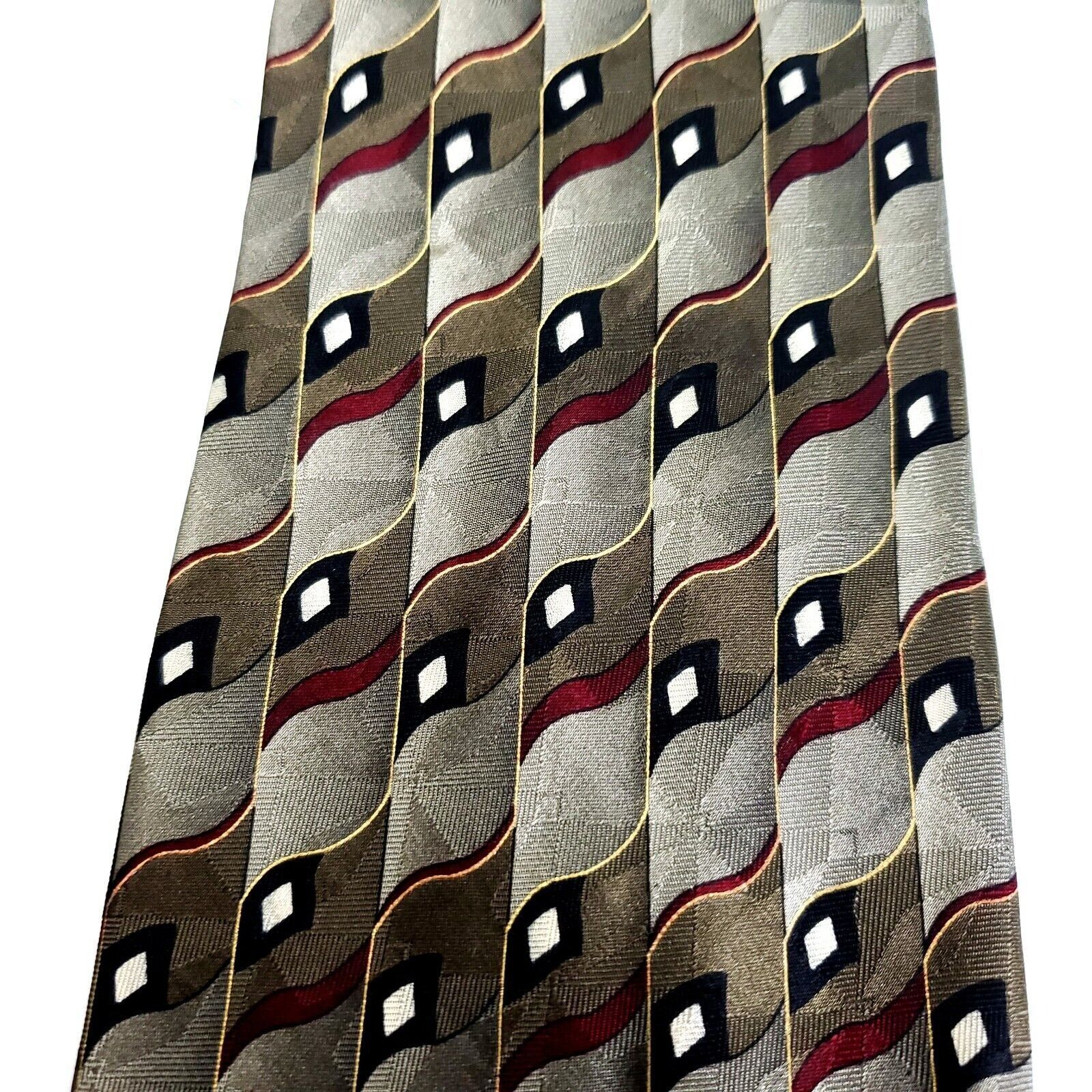 Croft & Barrow Croft Barrow Silk Tie Print Green Geometric Wide Size ONE SIZE - 2 Thumbnail