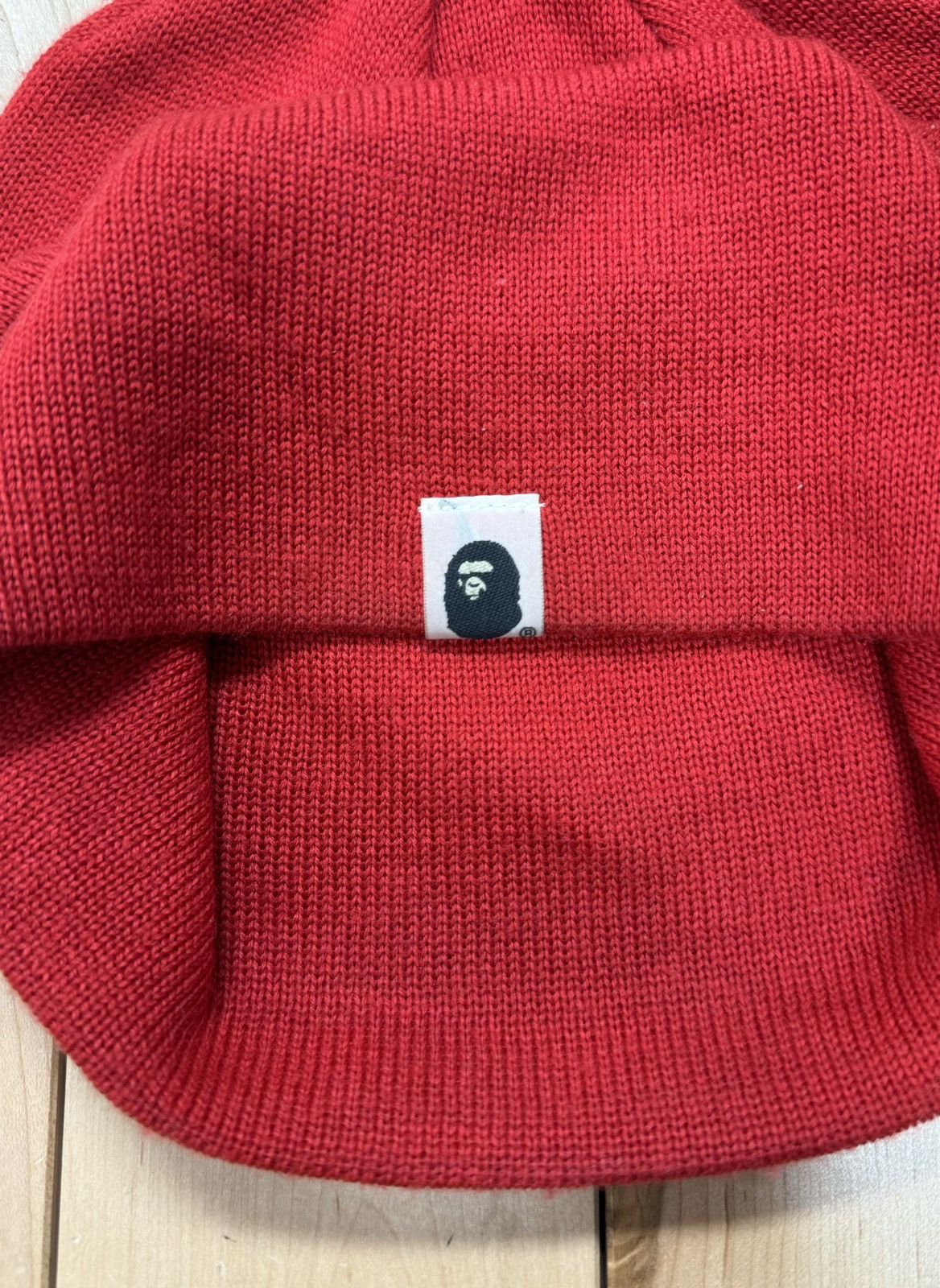 Bape 2000s Bape Star Sta Rhinestone Logo Red Beanie Size ONE SIZE - 4 Thumbnail