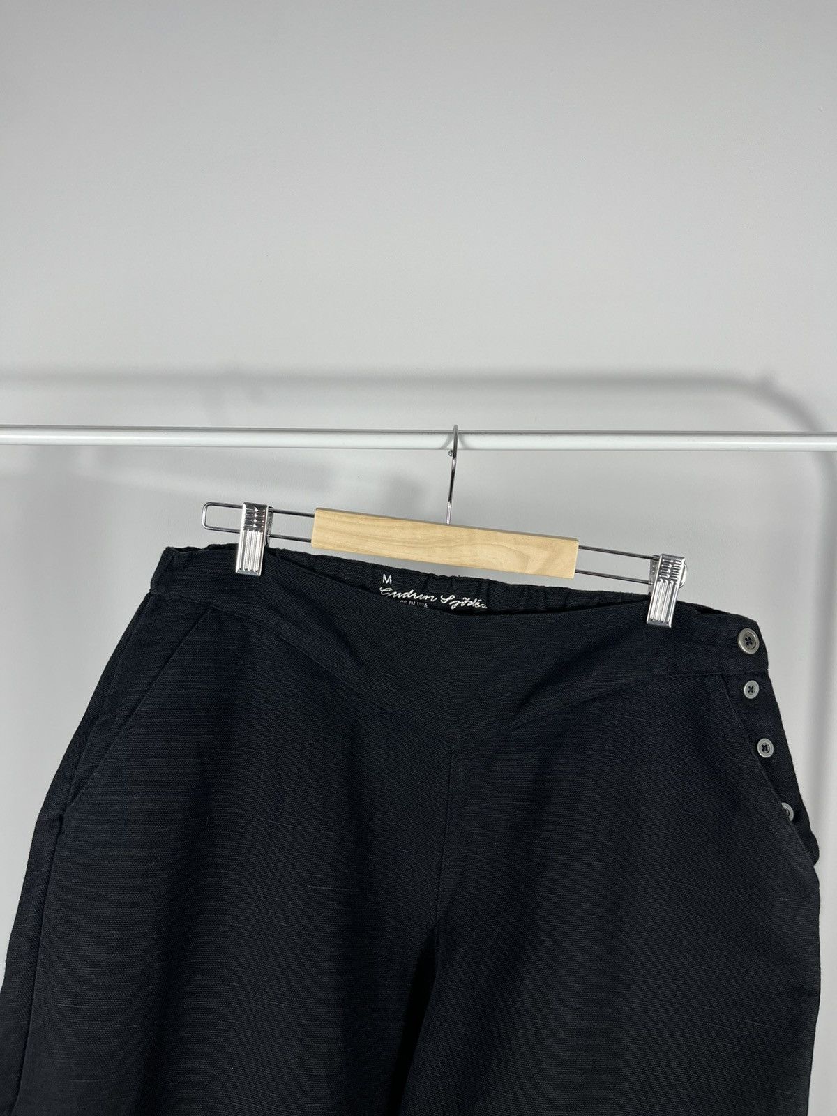 Gudrun Sjoden Gudrun Sjödén Black Baggy Linen Pants Organic Cotton Blend Size 28" / US 6 / IT 42 - 7 Thumbnail