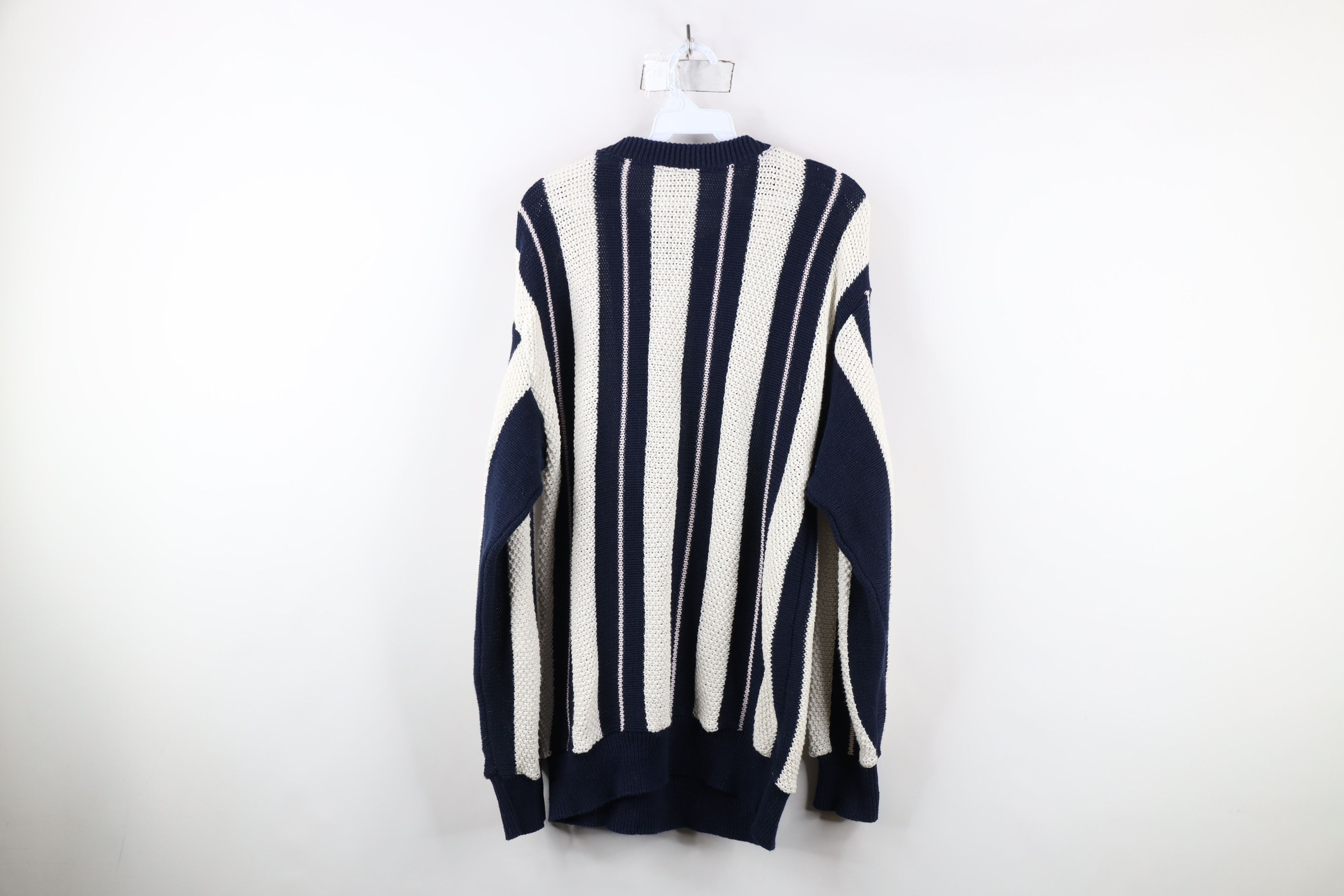 Vintage Vintage 90s Streetwear Block Thermal Knit Crewneck Sweater Size US L / EU 52-54 / 3 - 8 Thumbnail