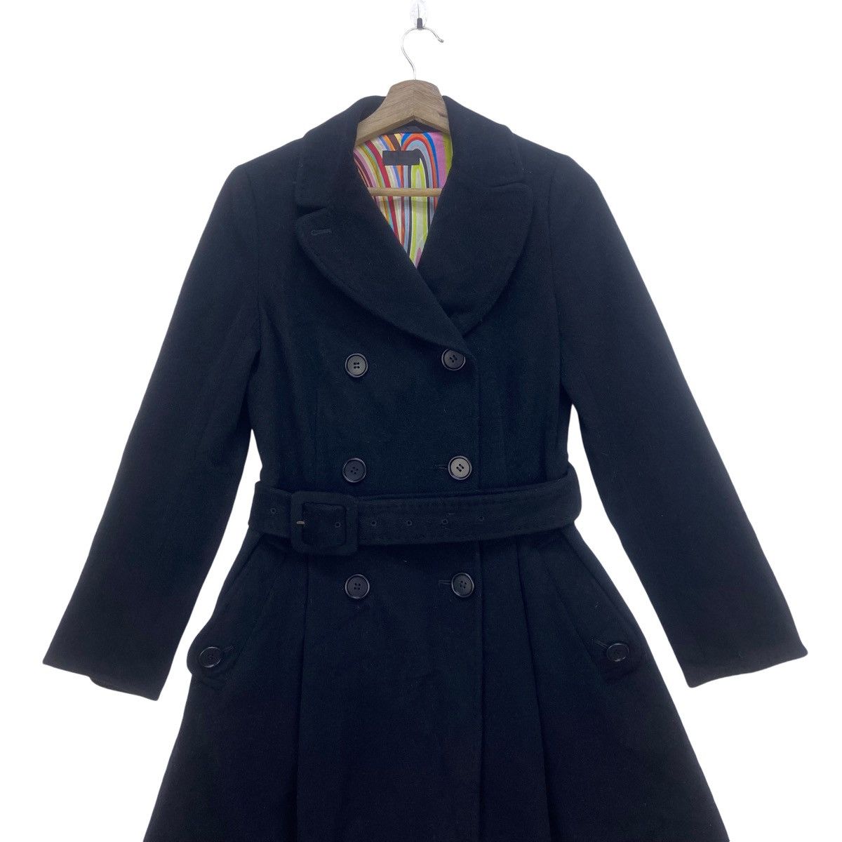 Paul Smith Paul Smith Black Wool Long Coat Size S / US 4 / IT 40 - 3 Thumbnail