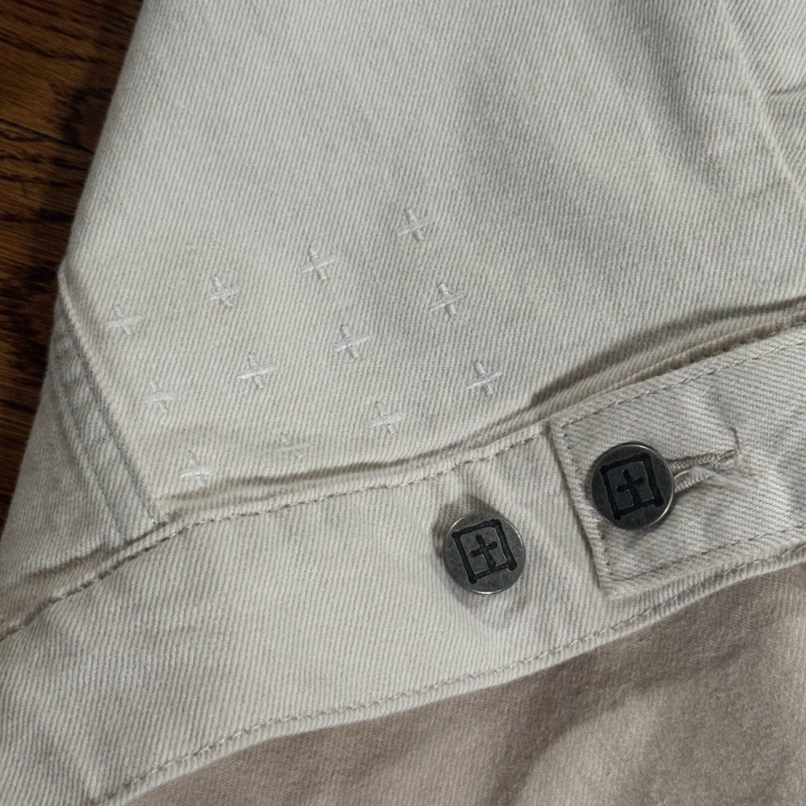 Ksubi Men’s Ksubi Cream Off White Denim Trucker Jacket Size Large Size US L / EU 52-54 / 3 - 6 Thumbnail