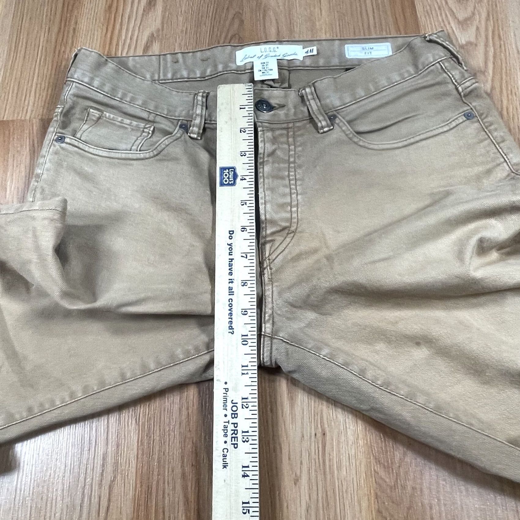 H&M H&M Denim Jeans Mens 31Wx32L Beige Slim Fit LOGG Stretch Cotton Spandex Blend Jeans Men Size US 31 - 6 Thumbnail