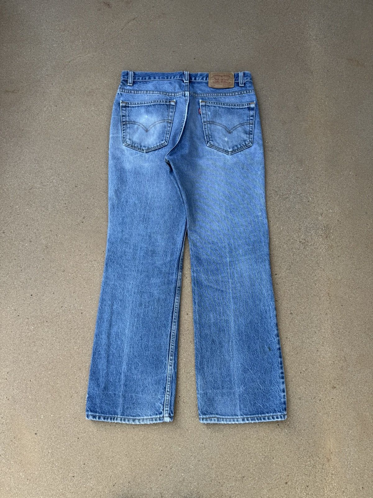 Levi's Vtg 90s Levi’s 517xx Red Tab Bootcut Flare Faded Jeans 33x29 Size US 33 - 2 Thumbnail