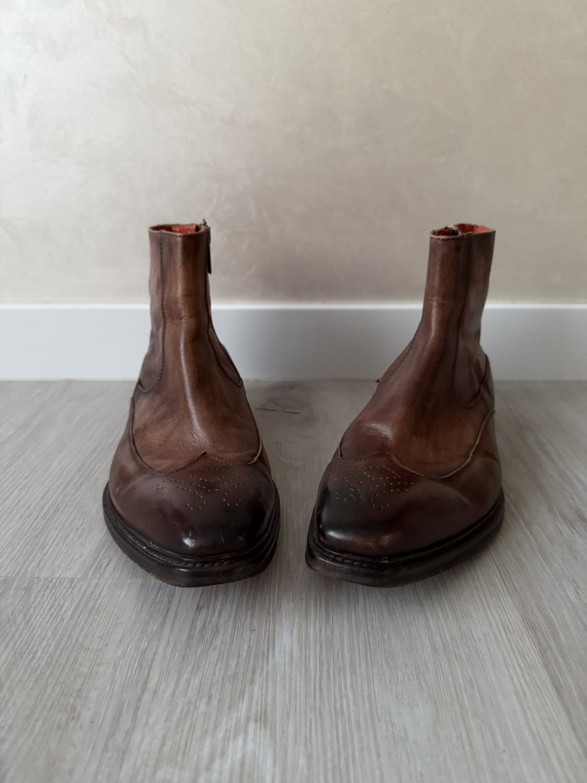If Six Was Nine Vintage Italian AS 98 Like Guidi 795v Leather Biker Boots Size US 9 / EU 42 - 4 Thumbnail