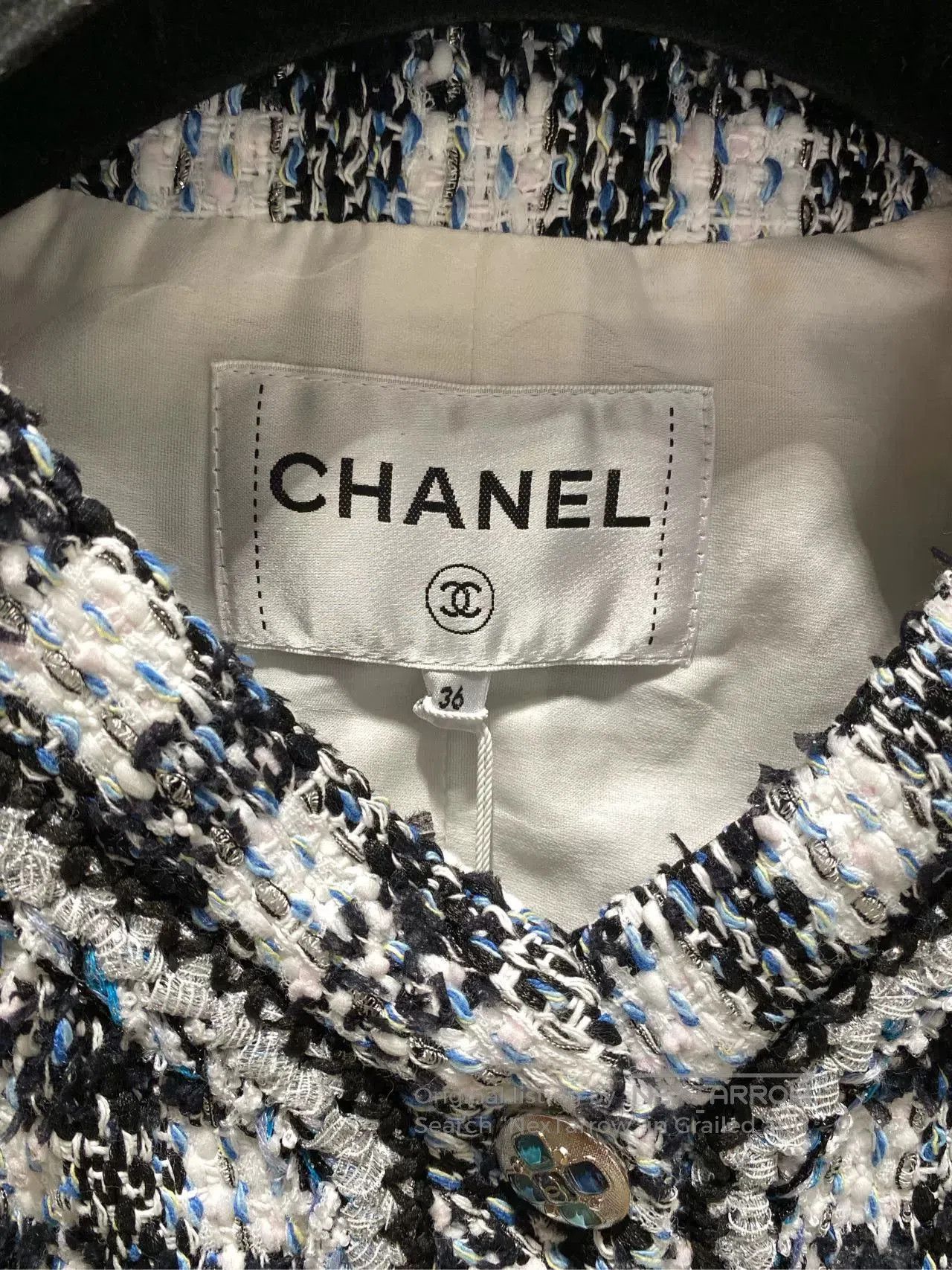 Chanel Chanel 23P Blue White Tweed Jacket. Size US S / EU 44-46 / 1 - 2 Thumbnail