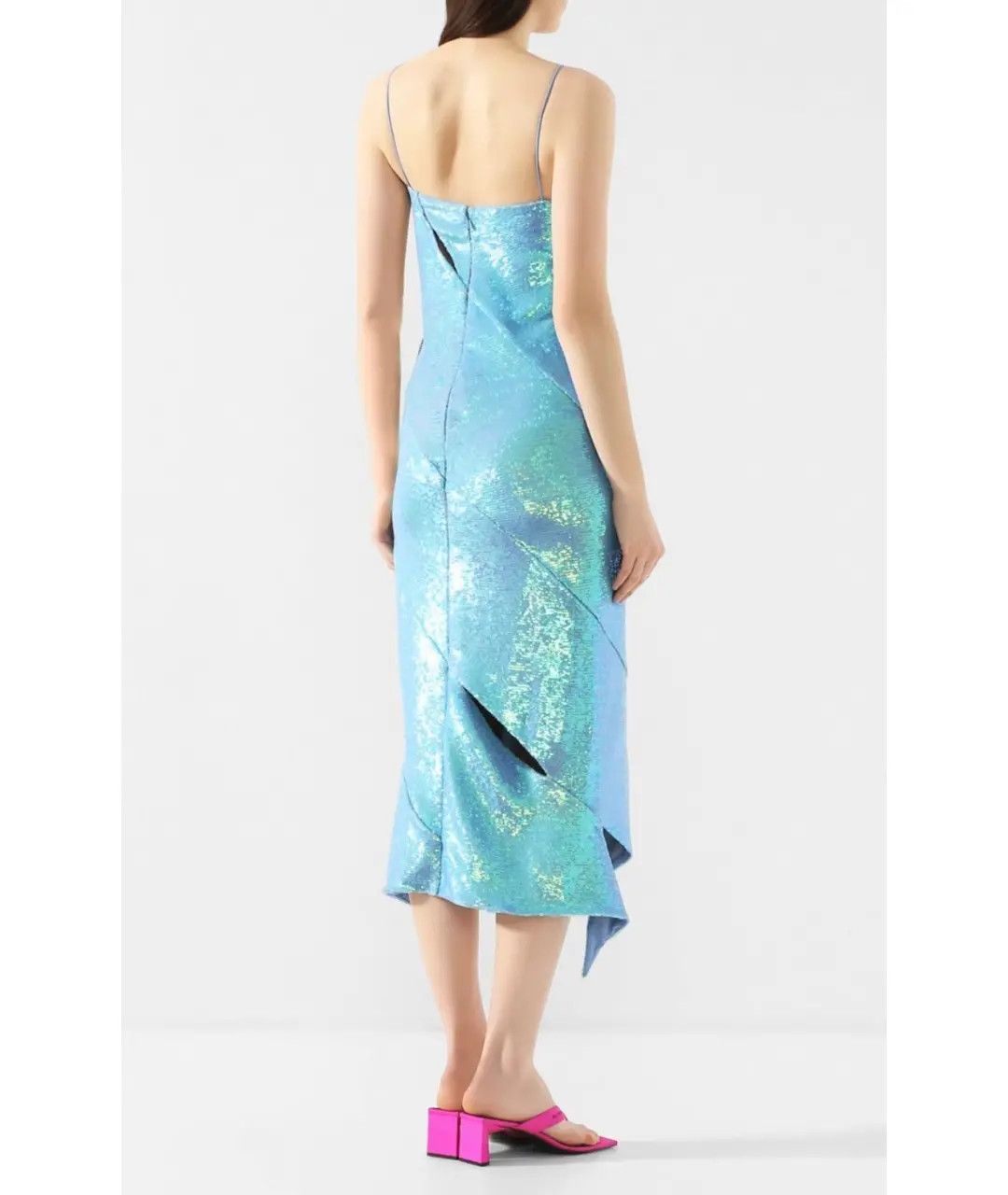 Off-White o1y1125 Midi Dress in Sky Blue Size XS / US 0-2 / IT 36-38 - 4 Thumbnail