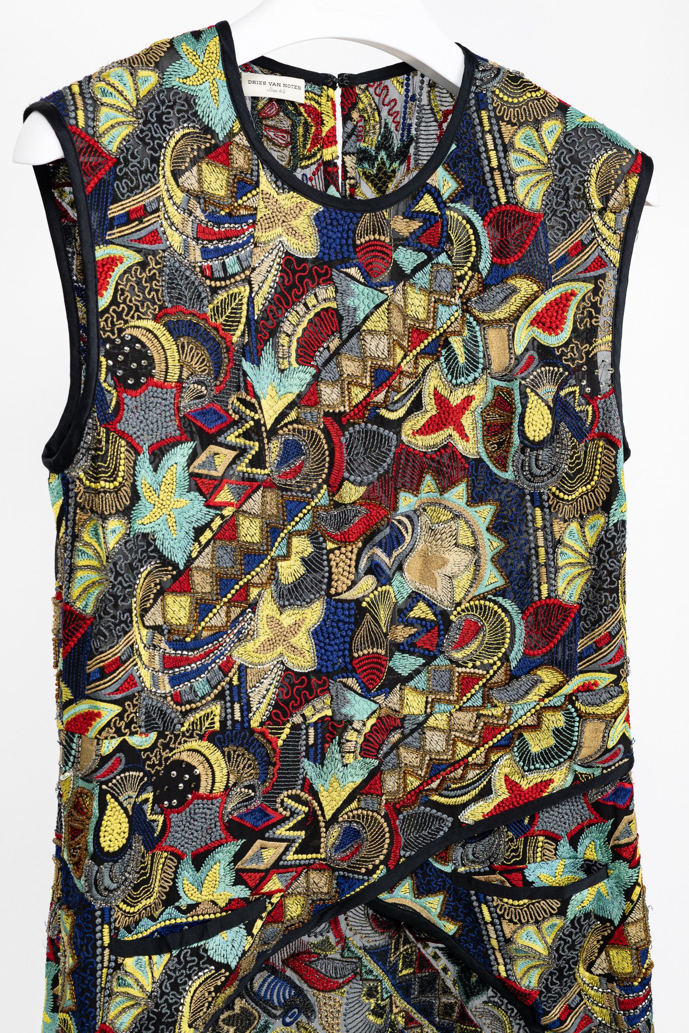 Dries Van Noten Dries Van Noten SS/15 Runway Beaded Sleeveless Hi-Lo Top Size S / US 4 / IT 40 - 3 Thumbnail