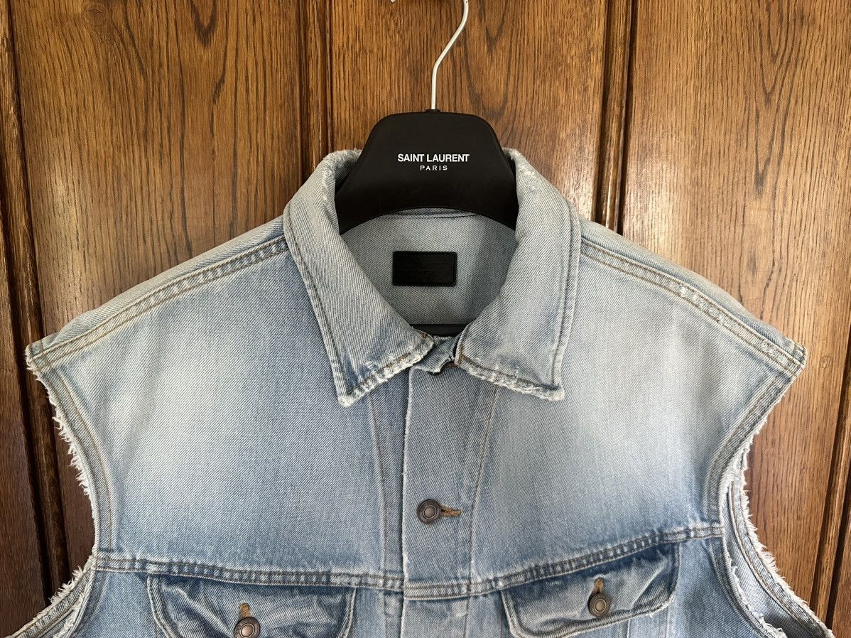 Saint Laurent Paris Ss16 Surf Sound Saint Laurent grail sleeveless denim jacket Size US XL / EU 56 / 4 - 10 Thumbnail