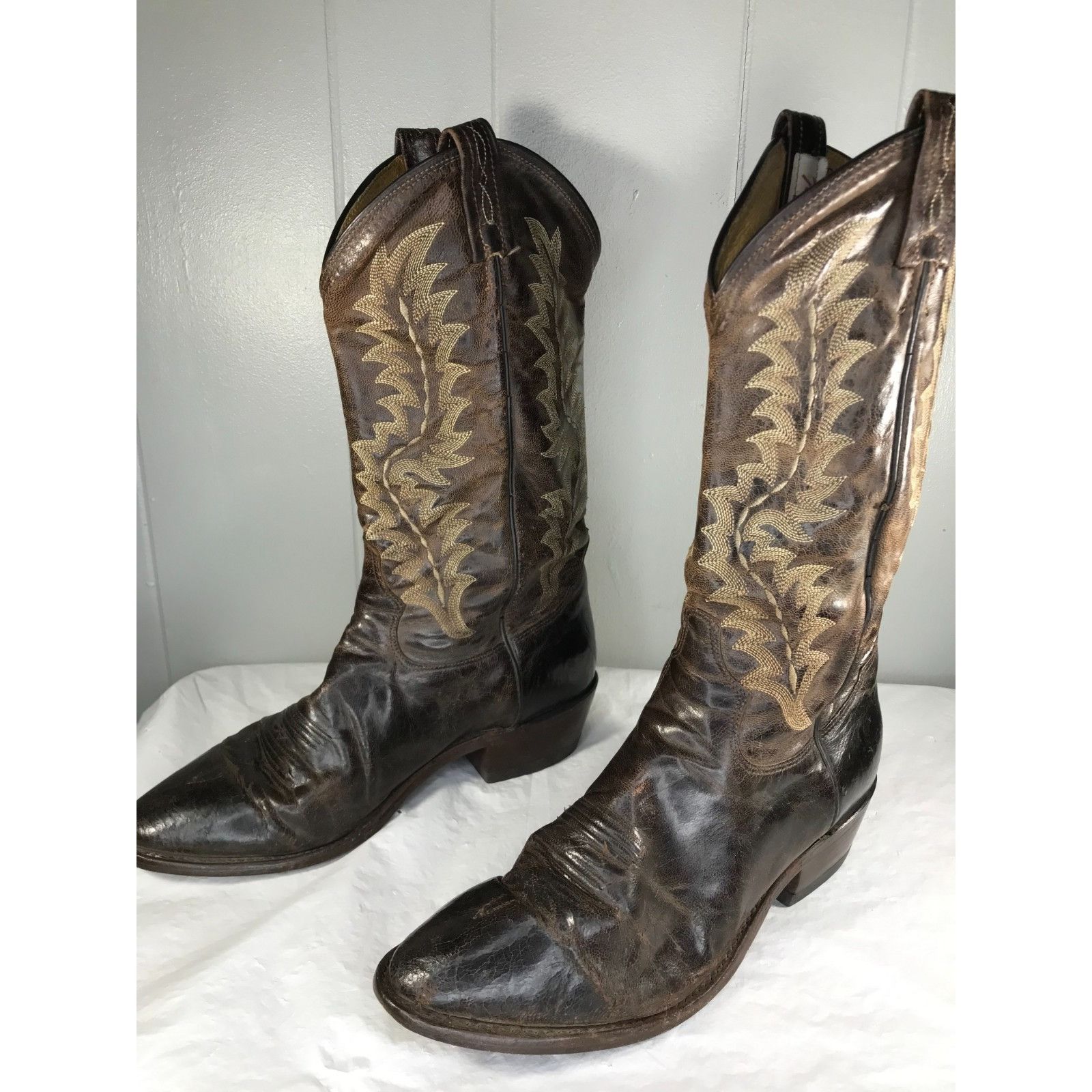 Tony Lama Tony Lama 6978 Chocolate Saigets Goatskin Leather Western Co Size US 10 / EU 43 - 2 Thumbnail