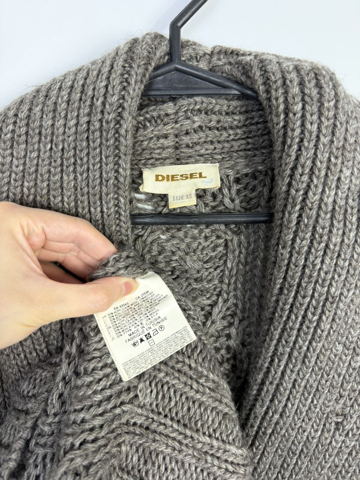 Diesel Diesel Double-Breasted Cable Poncho Mohair Sweater Size XS / US 0-2 / IT 36-38 - 5 Thumbnail