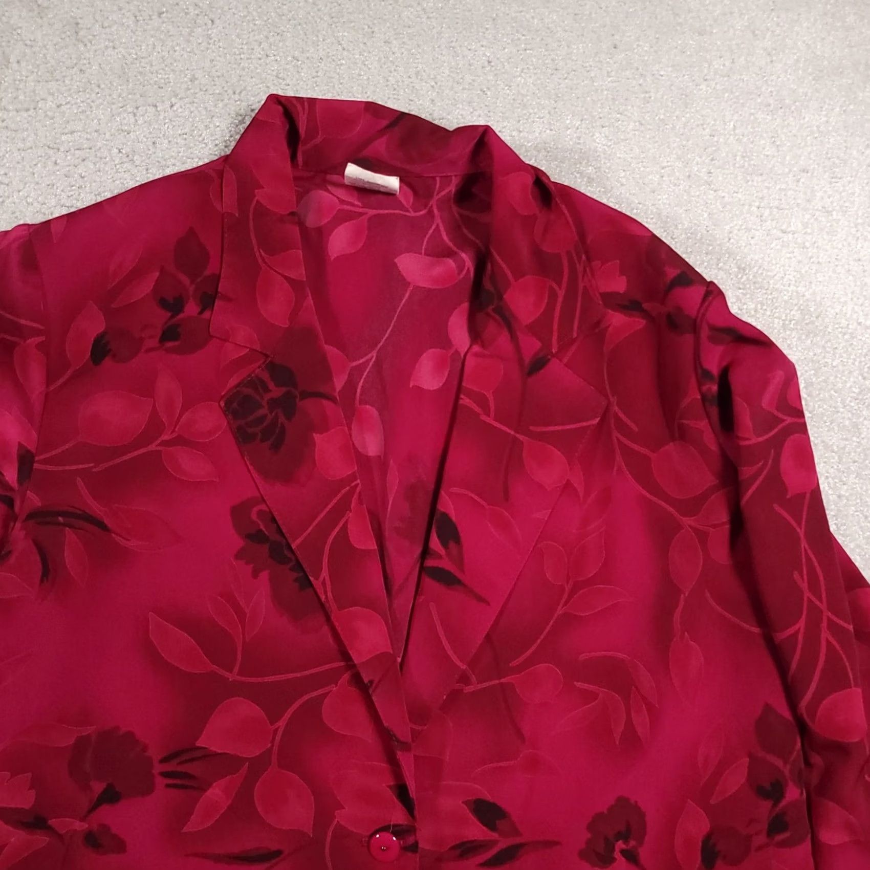 Vintage VINTAGE Ysu Division Of Graff Blazer Womens 8 Floral Satin Jacket Petite Made in USA Red Floral Satin Blazer Women Petite 8 Vintage Mens? Size M / US 6-8 / IT 42-44 - 3 Thumbnail