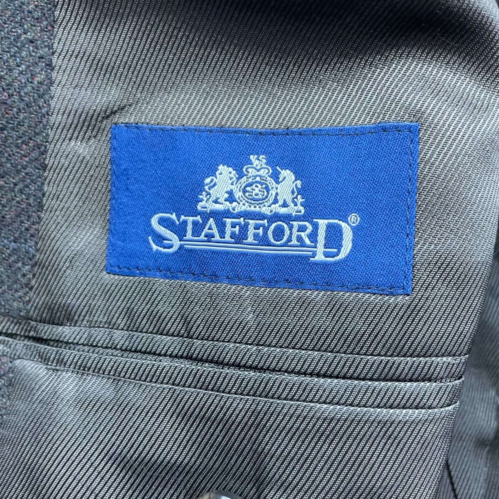Stafford Stafford Men's Wool/Cashmere 3-Button Blazer Brown/Green/Blu Size 44R - 5 Thumbnail