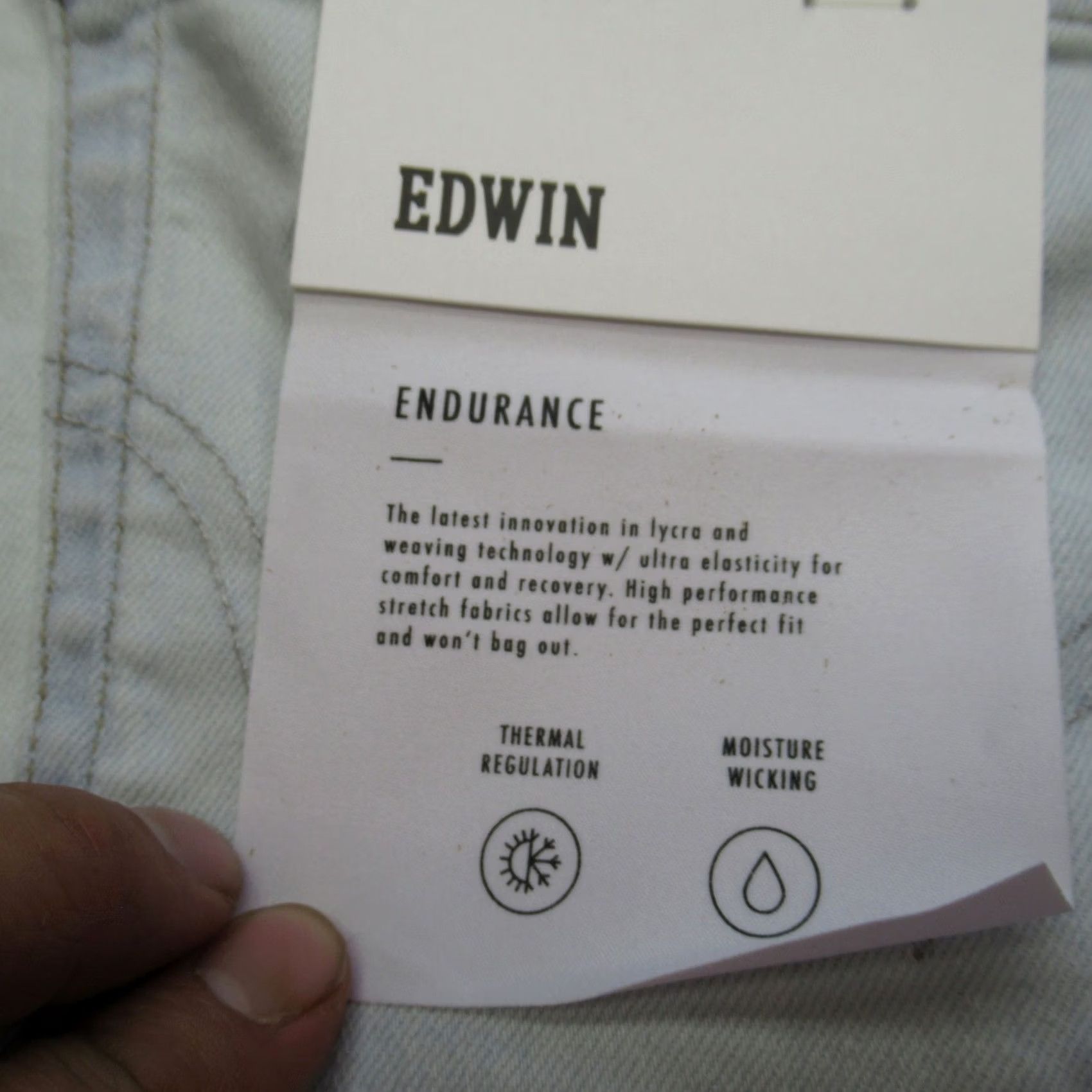 Edwin Edwin Jeans Mens 29X32 Light Wash Flex Thermal Wicking Maddox Straight NEW Size US 29 - 5 Thumbnail