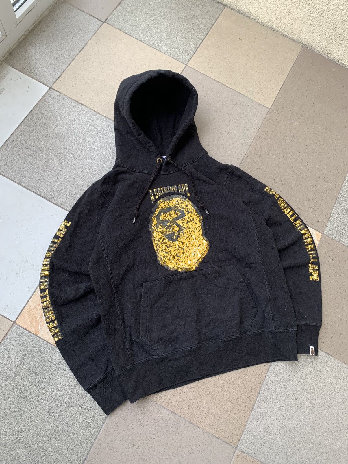 Bape gold hoodie sale