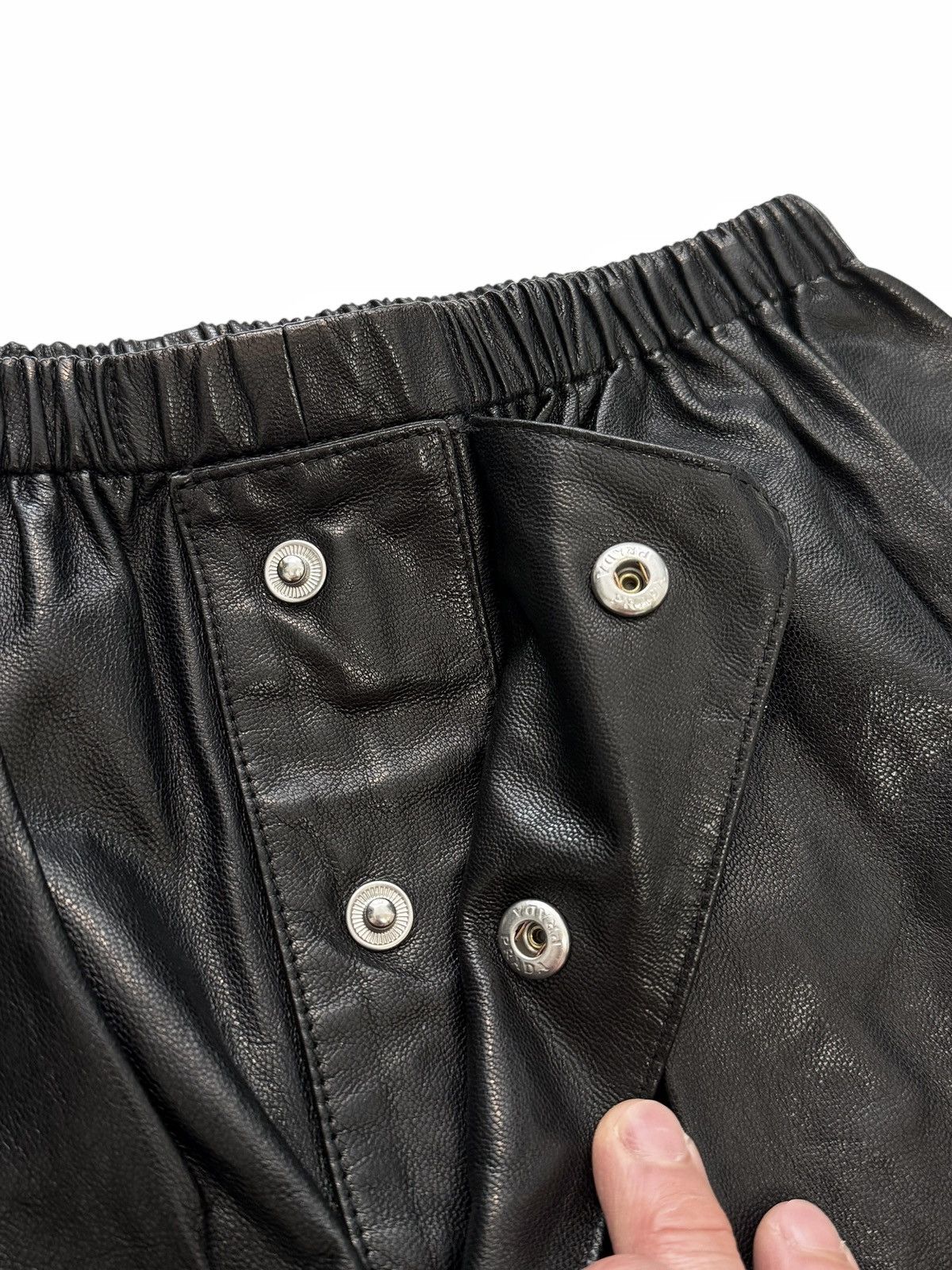 Prada $6000 2022 Triangle Patch Goat Leather Baggy Pants Size US 30 / EU 46 - 6 Thumbnail