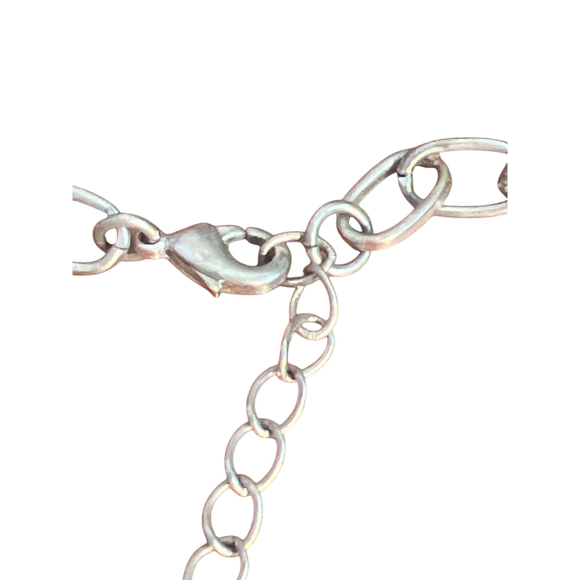 Other Silver Tone Statement Necklace Adjustable Chain Abstract Ova Size ONE SIZE - 4 Thumbnail