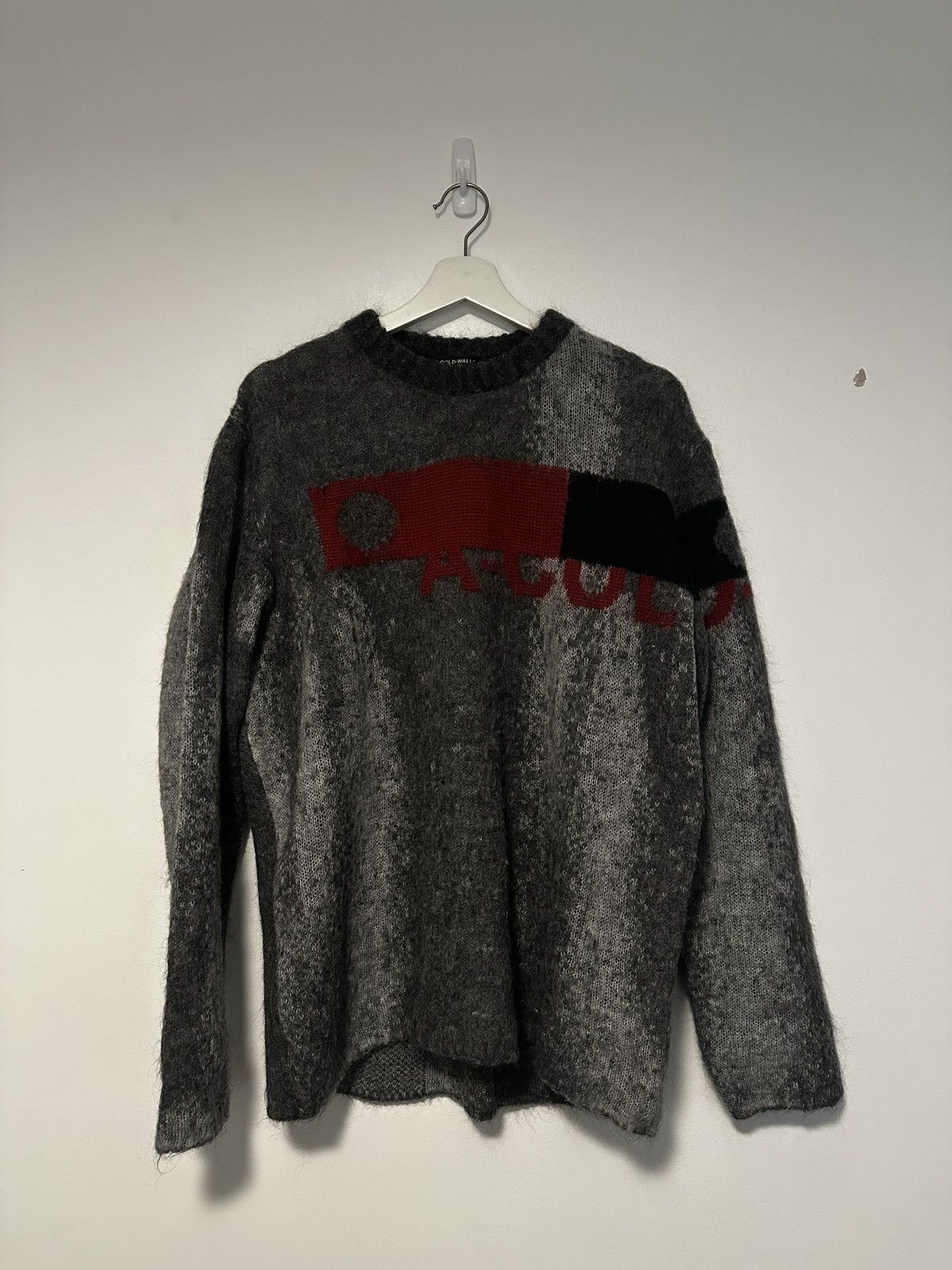 A-COLD-WALL* A-Cold-Wall* Brushed Mohair Jacquard Knitwear in Iron Grey Size US M / EU 48-50 / 2 - 1 Thumbnail