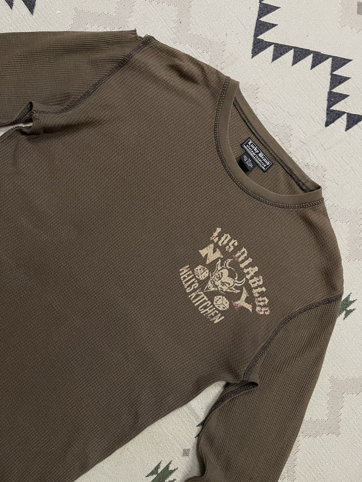 If Six Was Nine 2000s LOS DIABLOS DEVIL GRAPHIC THERMAL LONG SLEEVE SHIRT Size US XS / EU 42 / 0 - 10 Thumbnail