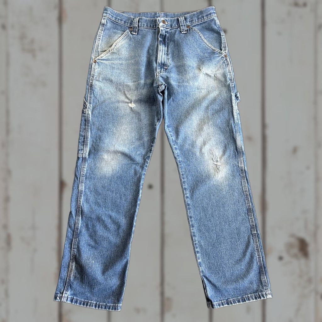Wrangler VINTAGE Wrangler Jeans 32 x 30 Distressed Baggy Skater Grunge y2k 90s American Classic 5-Pocket Denim Blue Mens Jeans Size US 32 / EU 48 - 1 Thumbnail