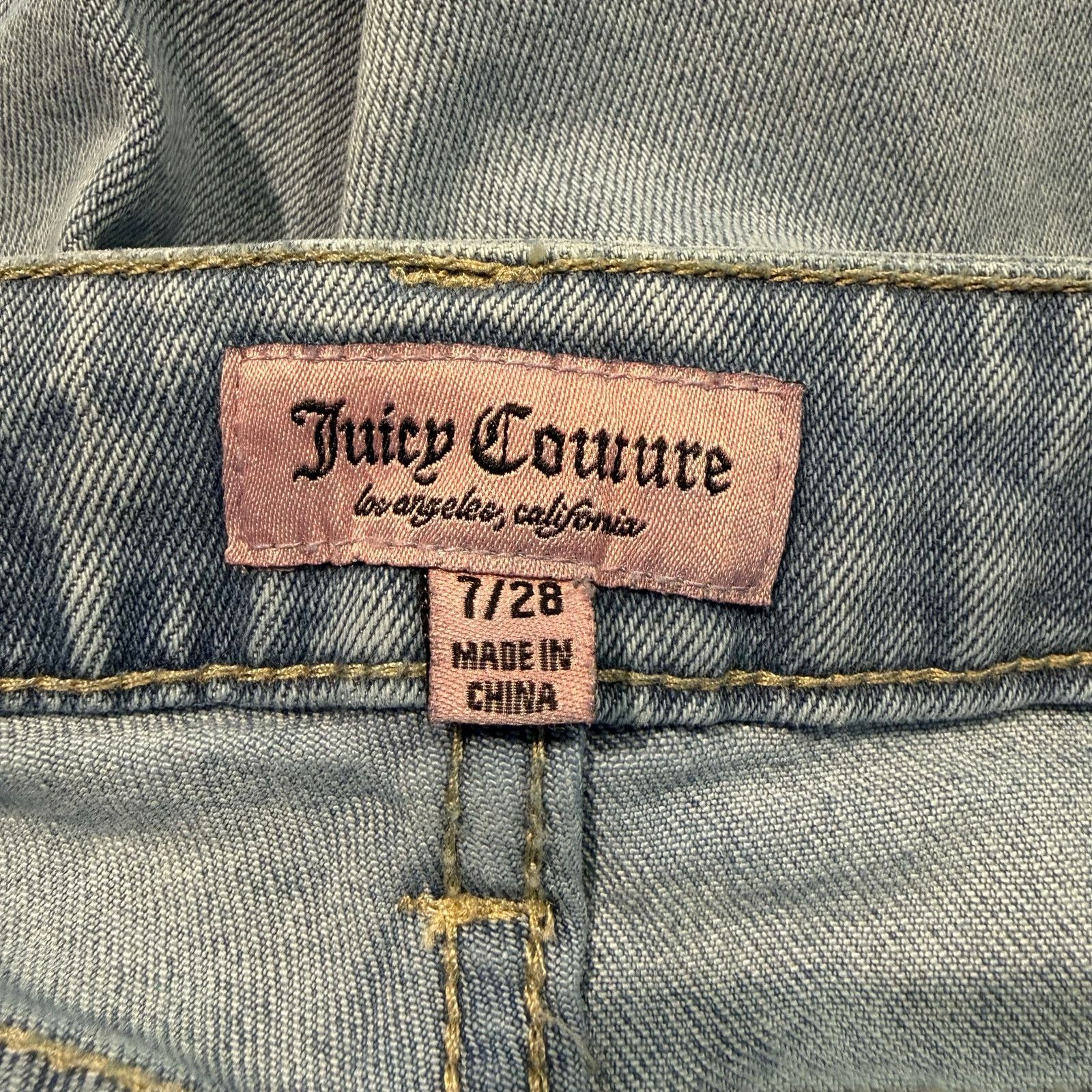 Juicy Couture Juicy Couture Women’s Wide Leg Embellished Jeans Size 7 Size 28" / US 6 / IT 42 - 4 Thumbnail