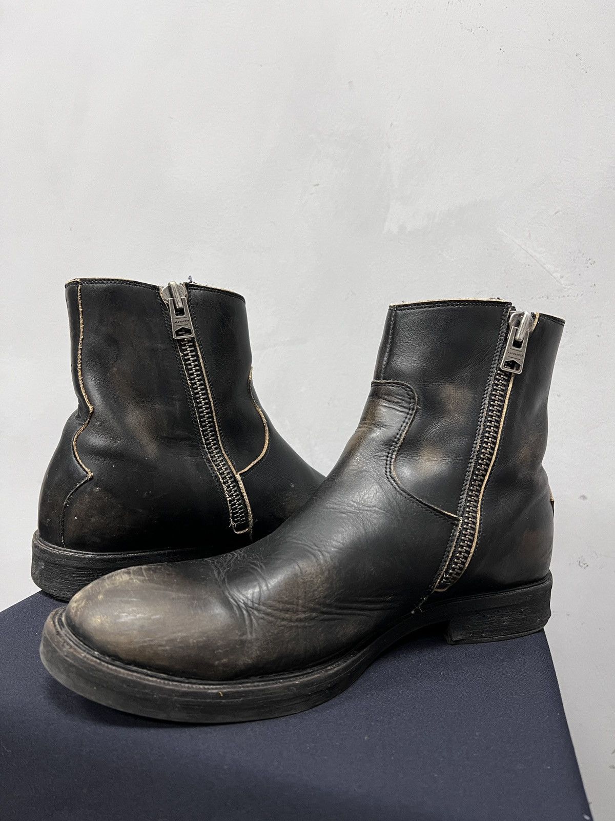Allsaints All saints distressed 90s boots vintage moto archive style Size US 10 / EU 43 - 10 Thumbnail