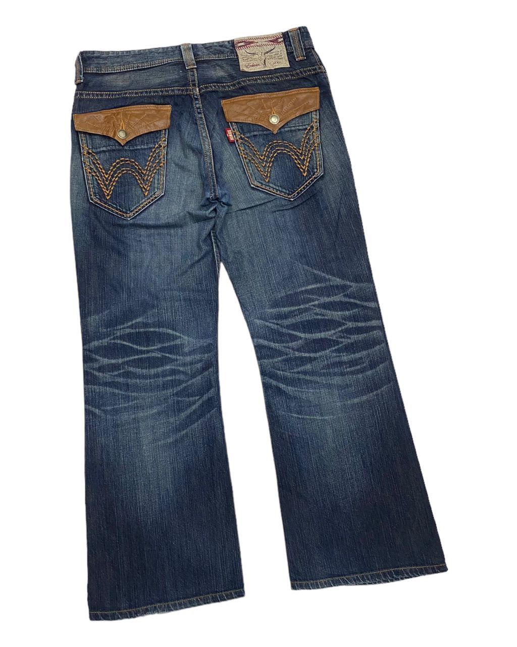 Kapital BAGGY FLARE🔥EDWIN XU DISTRESSED DENIM FLARED JEANS Size US 36 / EU 52 - 6 Thumbnail