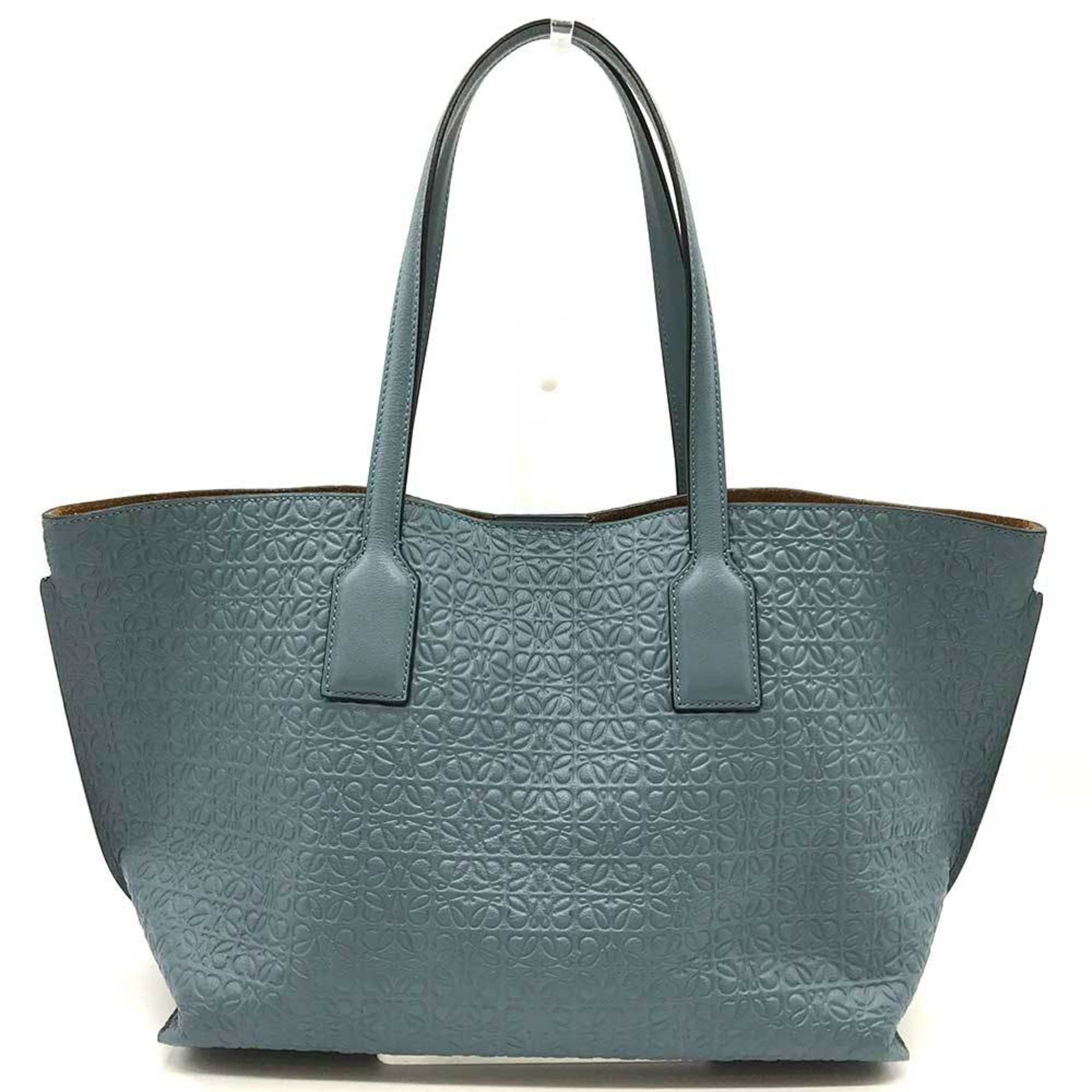 image of Loewe Tote Bag Repeat Anagram Blue Leather, Women's