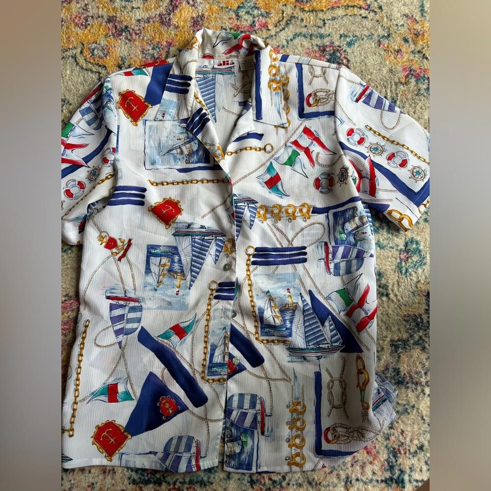 Alien Workshop Vintage kitsch 90s shirt button up blouse Size L / US 10 / IT 46 - 1 Thumbnail