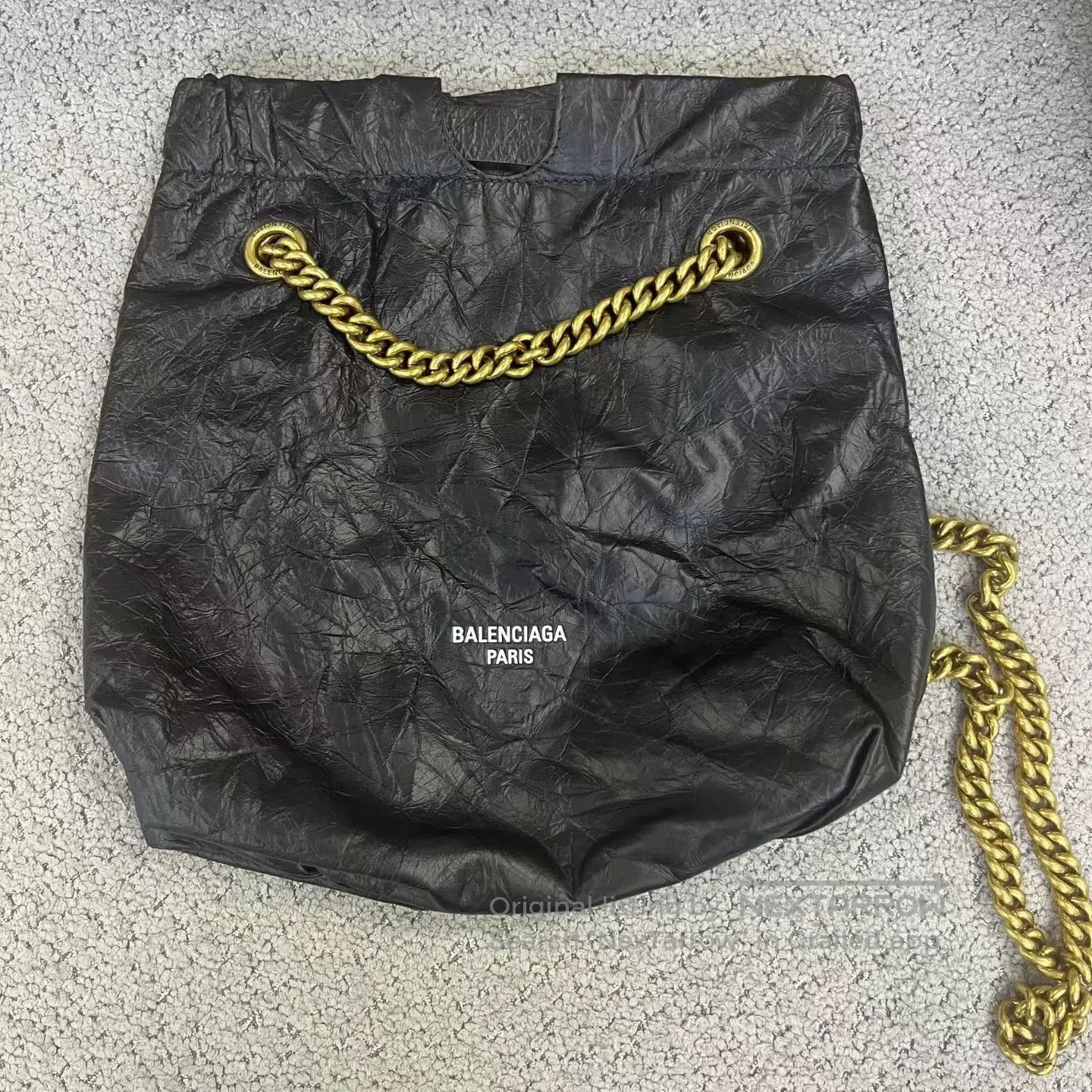Balenciaga Black Double Chain Matte Calfskin Bag/, Women's