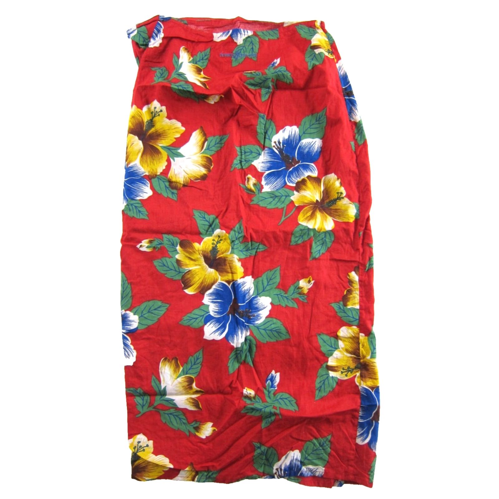 Vintage VINTAGE Pusser's Skirt Wrap Long Floral Tropical Red Cotton Rayon S Small Women's Bohemian 90s Theme Sun Spring Summer Mens Womens Size 28" / US 6 / IT 42 - 2 Thumbnail